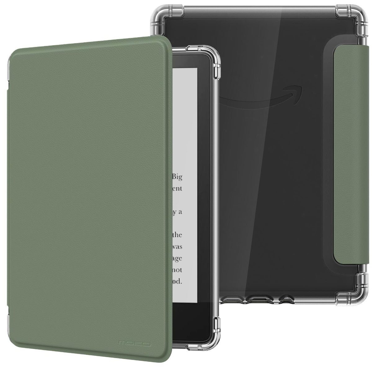 MoKo Case for Universal 6.8 Inches E Book Reader and Tablets 2021, Ultra Clear Soft Flexible Transparent TPU Back Cover Light Shell with Auto Wake/Sleep, Celadon