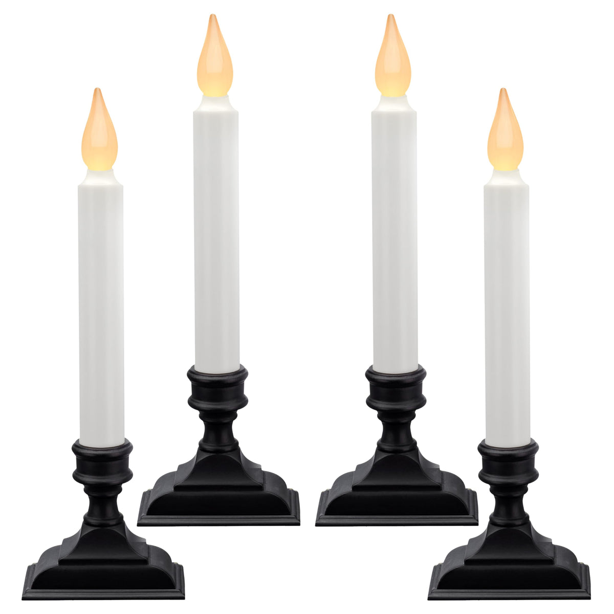 612 Vermont Battery Operated Led Window Candles With Flickering Amber Flame, Automatic Timer, 9.75 Inches Tall, Vt-1206A (Pack O