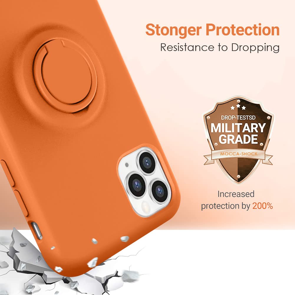 Mocca For Iphone 11 Pro Max Silicone Case With Kickstand | Anti Scratch | Soft Microfiber Lining Full Body Shockproof Protective