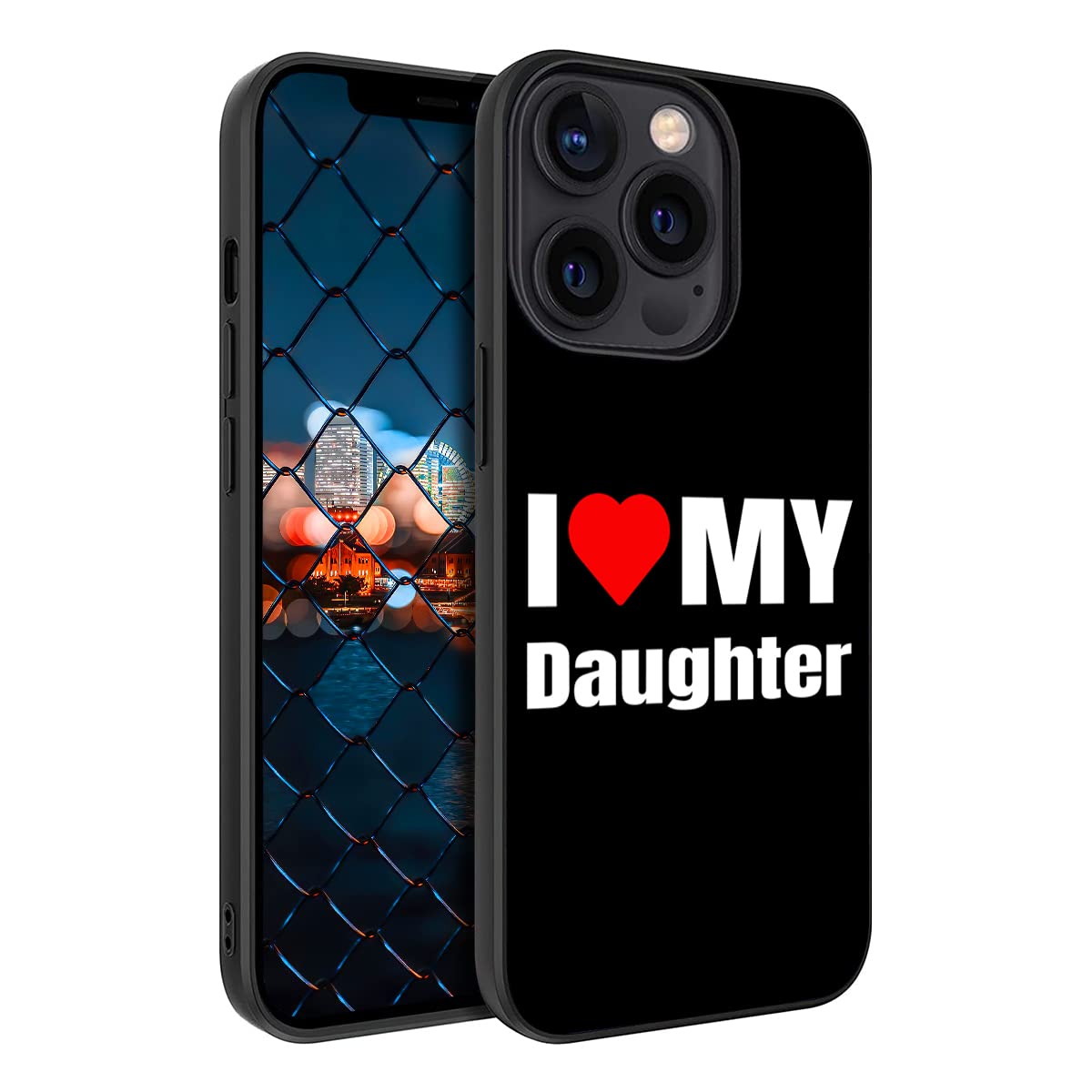 I Love My Daughter Red Heart Decor Phone Case For Iphone 14 13 12 11 Pro Max Mini Xr Xs Max 8 Plus 6S Plus Samsung Galaxy S23 S2