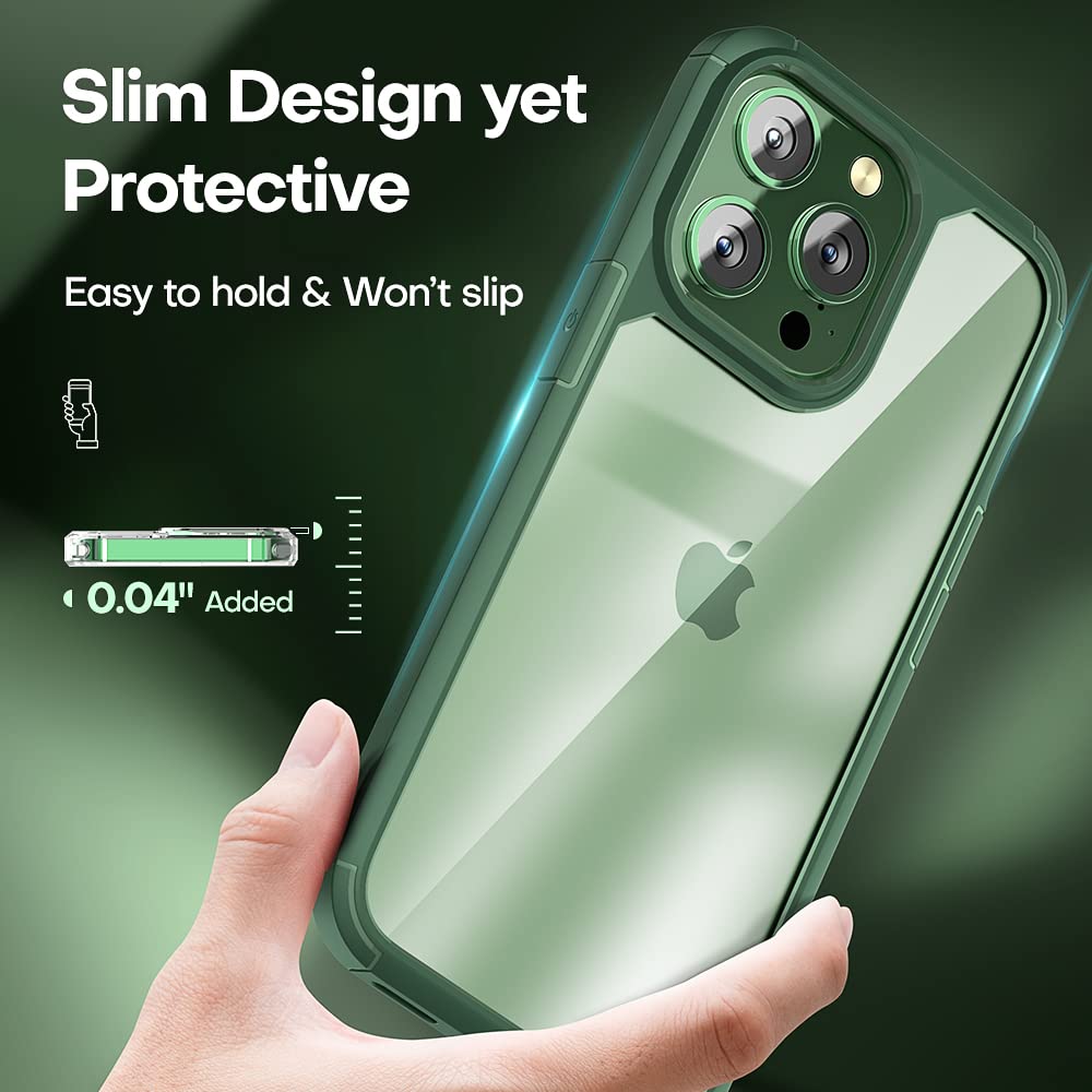 Tauri 3 In 1 For Iphone 13 Pro Max Case Green, [Military Grade Drop Protection] Slim Shockproof Phone Lanyard Case 6.7 Inch