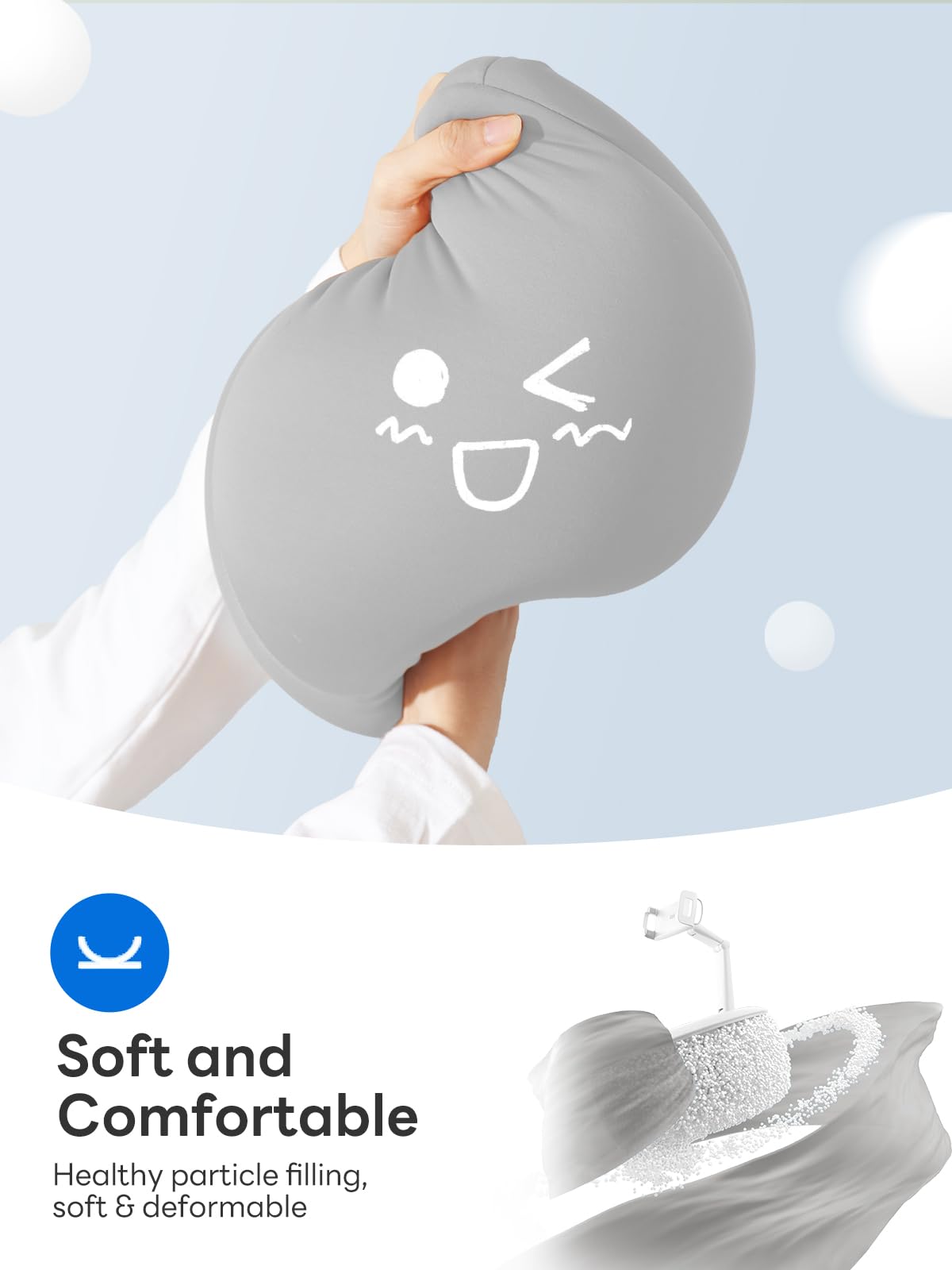 Saiji Kindle Holder Pillow, Tablet Holder Compatible With 4.7-15.6    Kindle, Phone, Ipad, 360 Adjustable Tablet Stand For Bed W