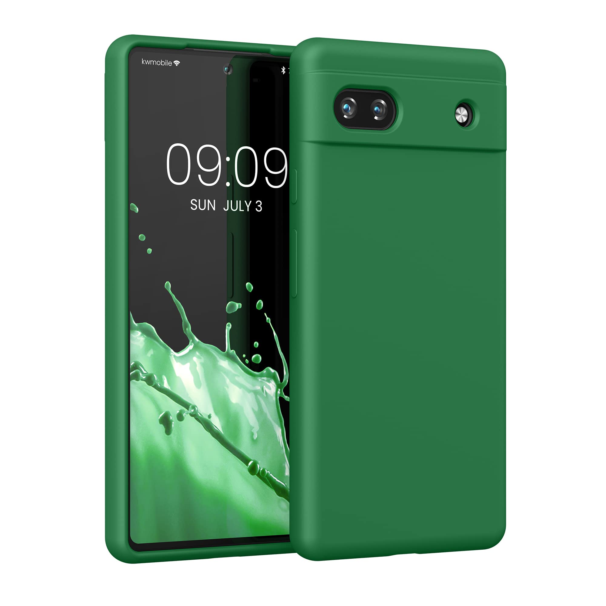 kwmobile Case Compatible with Google Pixel 6a Case - TPU Silicone Phone Cover with Soft Finish - Pixie Green