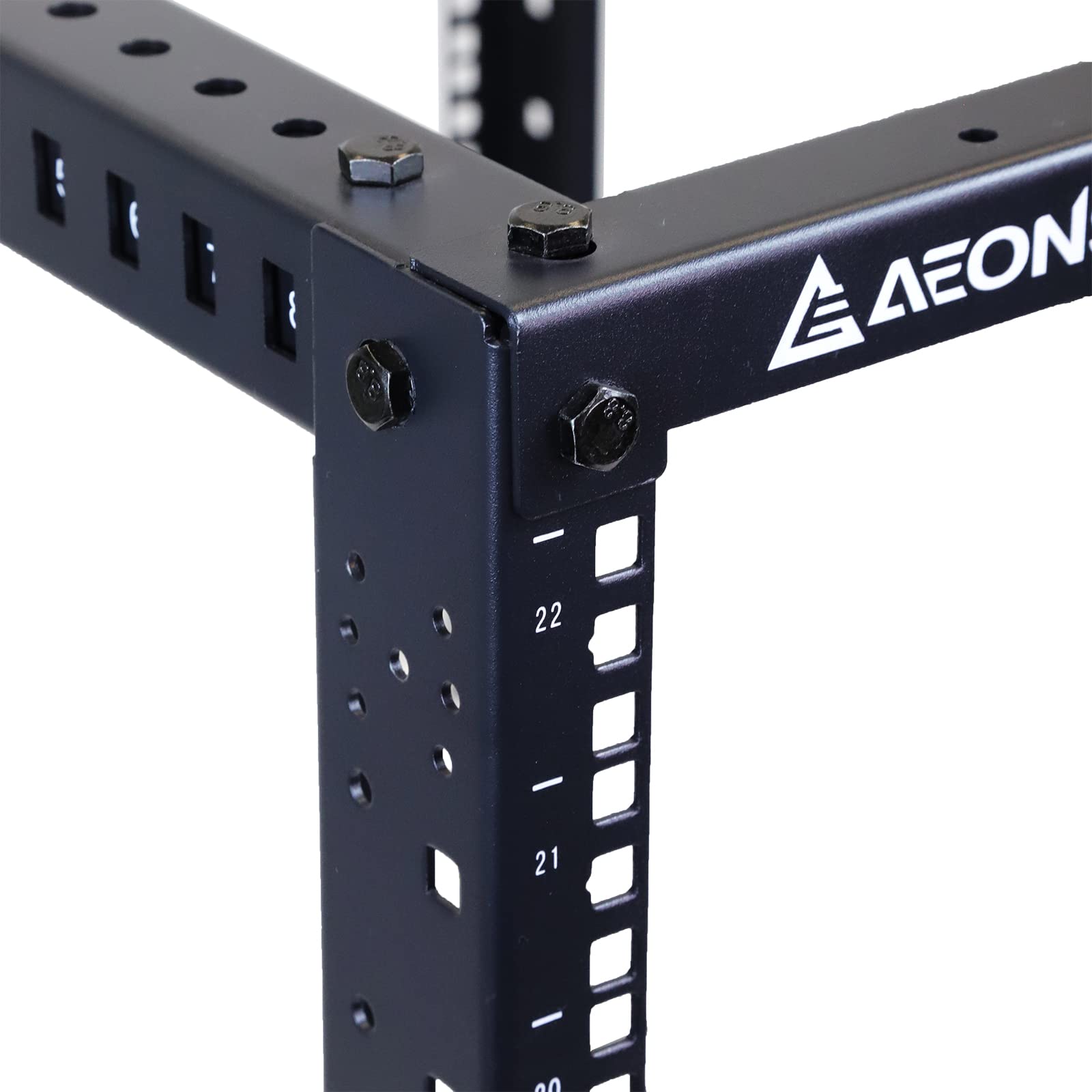 Aeons 22U 4 Post It Open Frame Server Rack 19 Inch Depth Adjustable (22' To 40') Network Equipment Av Gear W/Casters And Cable Management