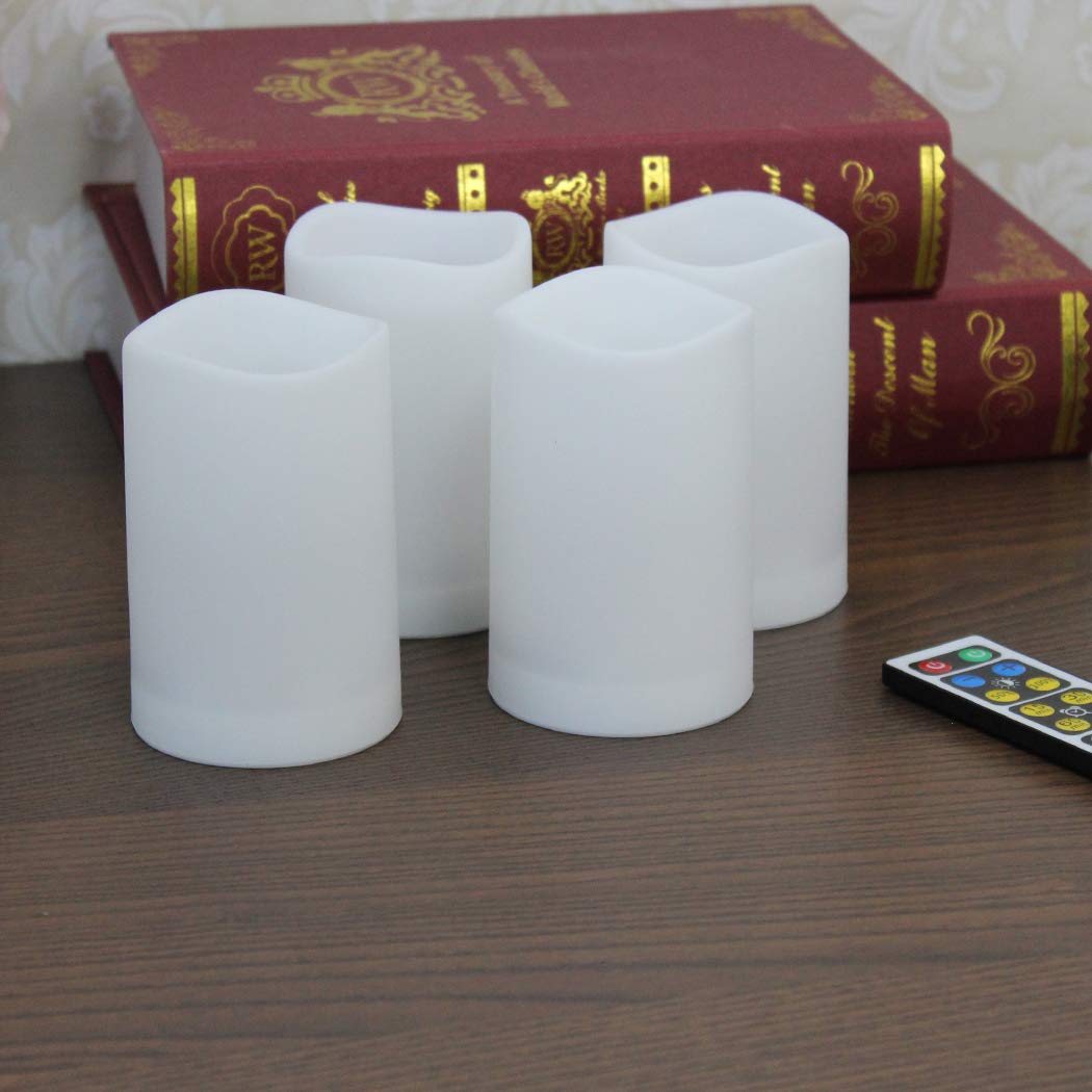 Wralwayslx 4 Pack Led Flameless Candles, Remote Control Candles Decorative Outdoor And Indoor, (2.6'' D X4 H ) Plastic Flickerin