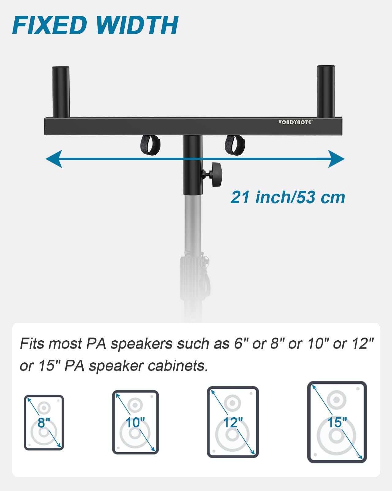 Vondynote Dual Speaker Pole Mount Speaker Mounting Fork Bracket Bar Speaker Pole Adapter, Set Of 2