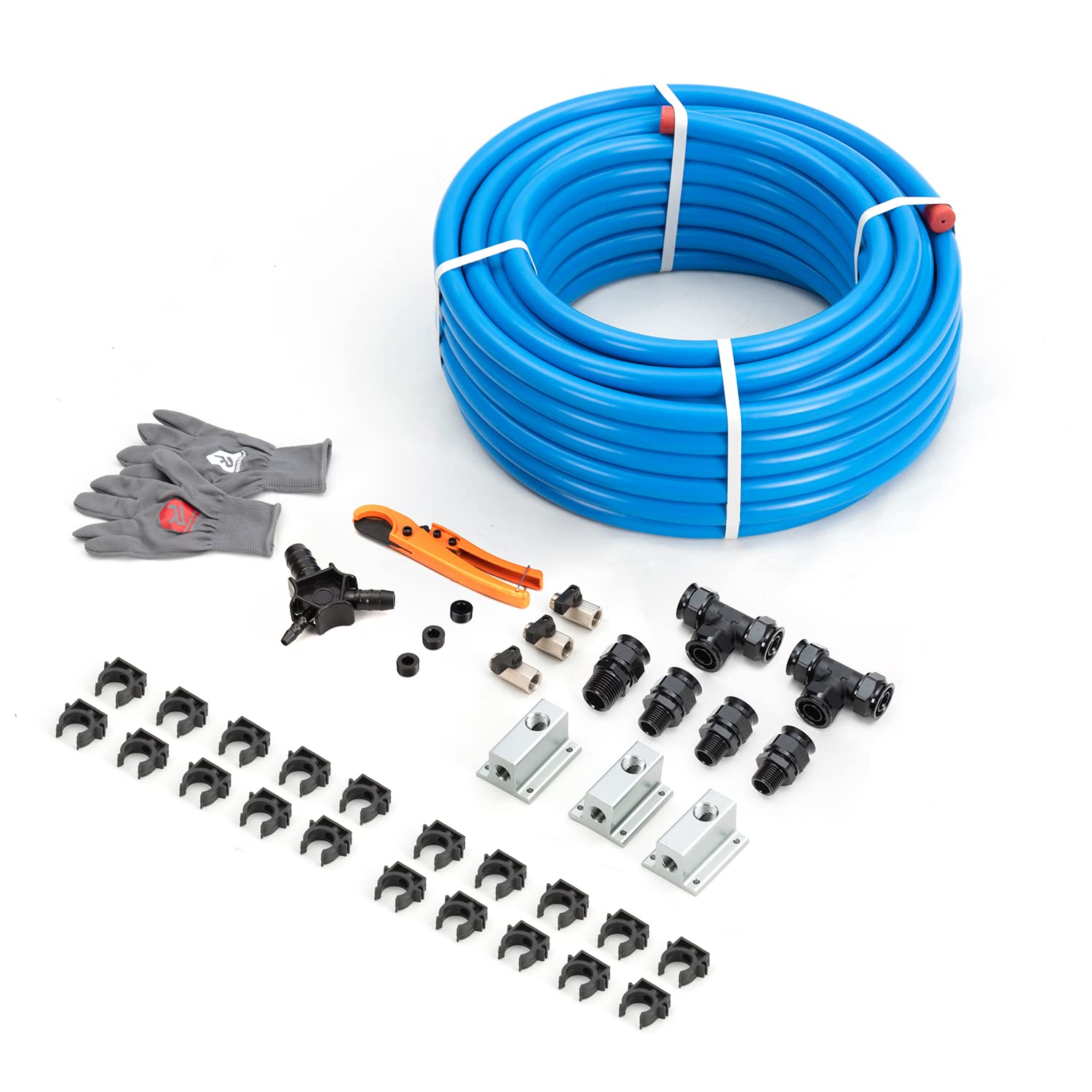 Compressed Air Piping System Pressured Leak Proof Easy To Install 3/4'' X 100 Feet Hdpe Aluminum Air Line Kit Air Compressor Hos