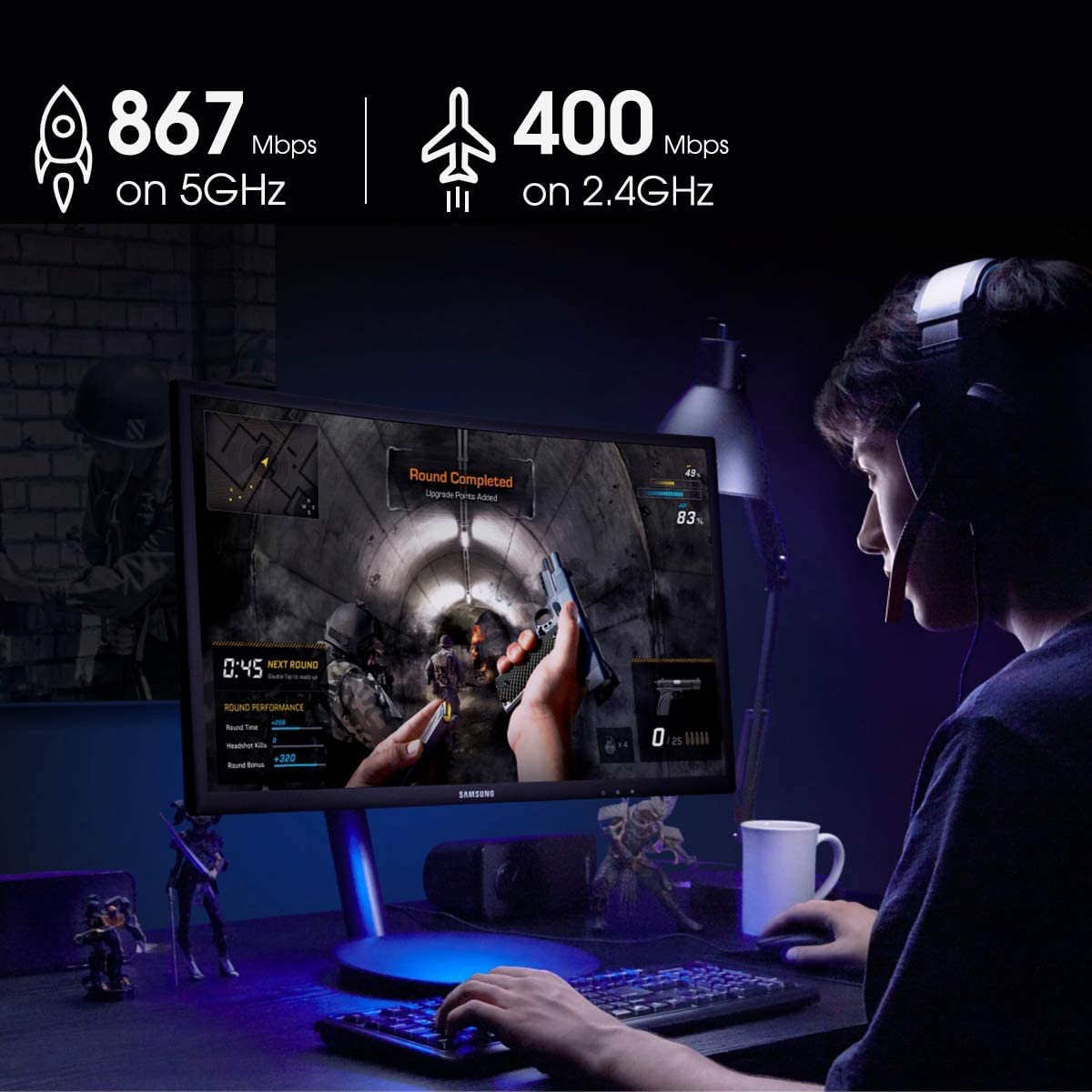 Edup Love Usb 3.0 Wireless Wifi Adapter Ac1300Mbps For Pc, Usb Wi Fi Dongle Ac Mini Network Adapters 802.11Ac 2.4Ghz/5.8Ghz Buil