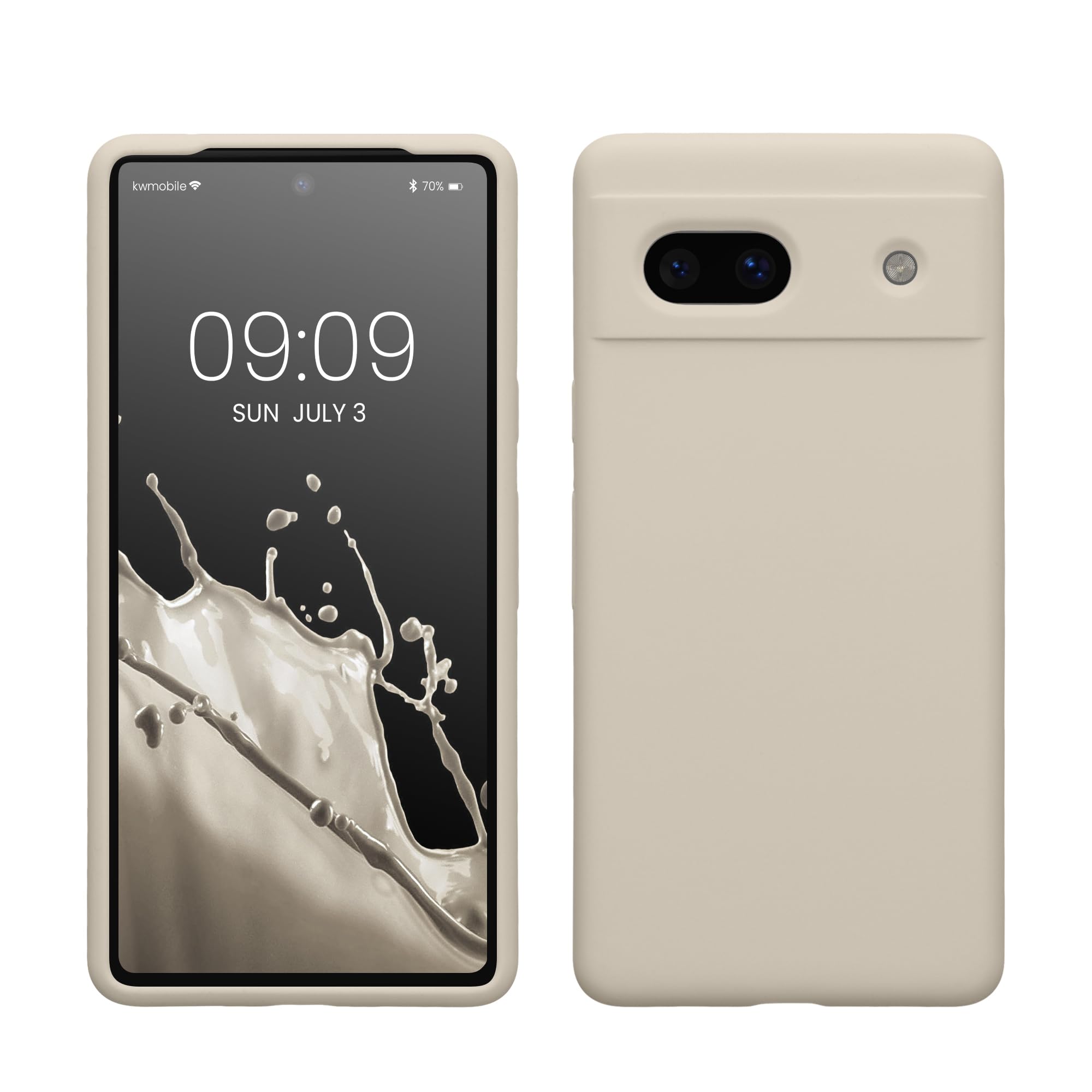 kwmobile Case Compatible with Google Pixel 7a Case - TPU Silicone Phone Cover with Soft Finish - Cream