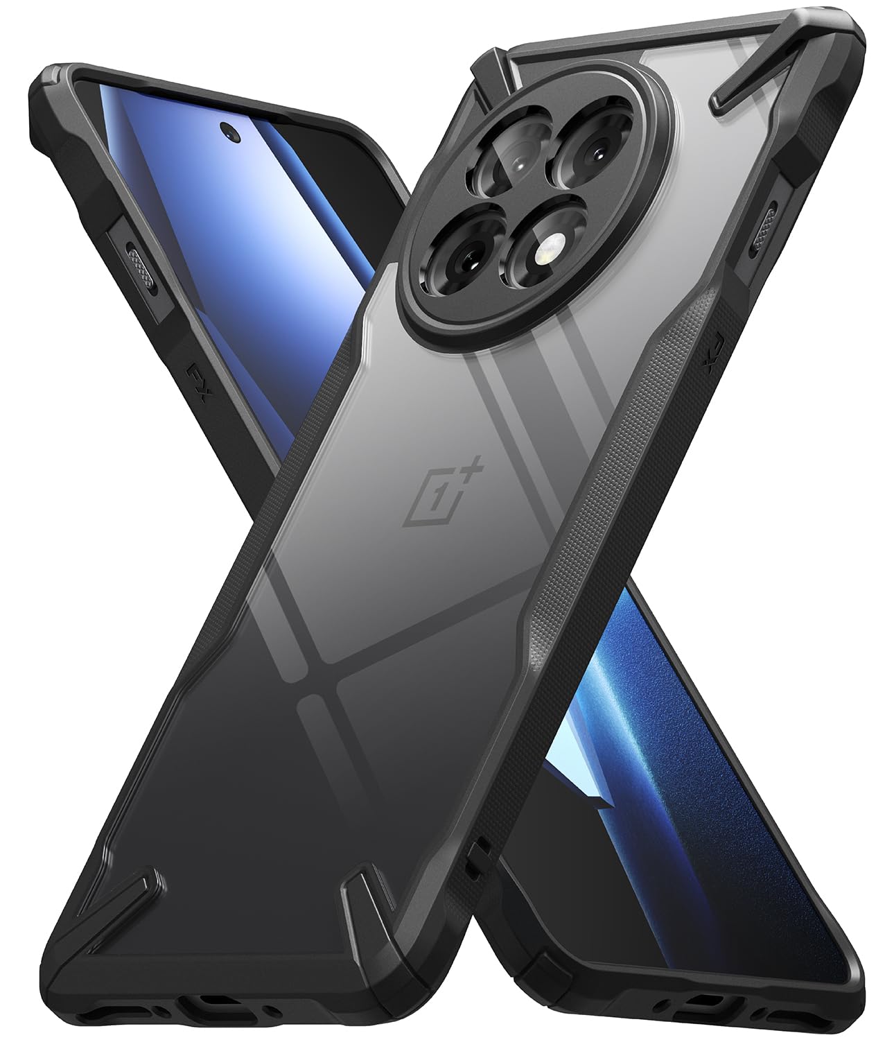 Ringke Fusion-X [Precise Cutouts for Camera Lenses] Compatible with OnePlus 13R Case, Augmented Bumper Clear Hard Back Heavy Dut