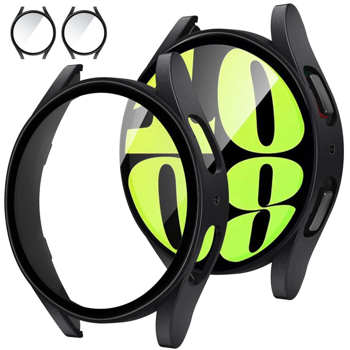Tensea [2Pack] For Samsung Galaxy Watch 6 2023 Screen Protector Case 44Mm Accessories, Protective Face Cover For 44 Mm, Hard Bum