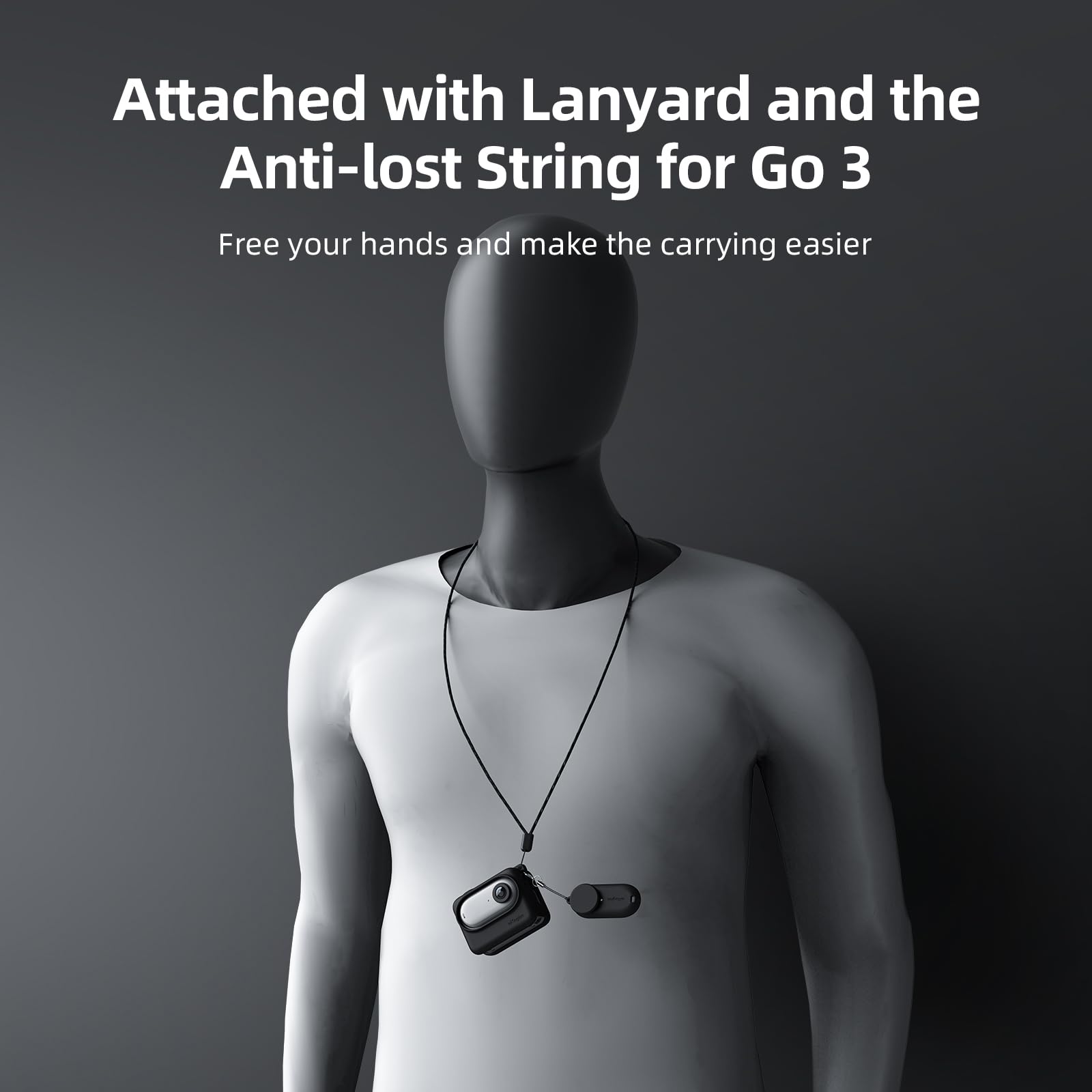 Rszfnjxry Silicone Protective Cover Case,Screen And Lens Protector For Insta360 Go 3(Blue)