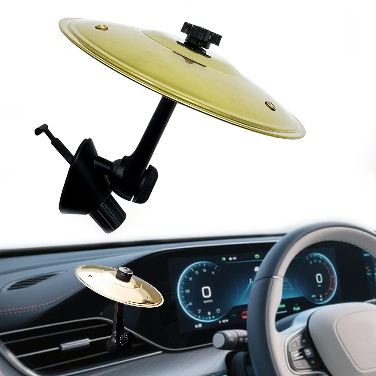 Car Cymbal Air Vent, Car Crash Cymbal, Drum Cymbal, Ingenious Design, Suitable For Various Car Air Vents, For Music Lovers, Gold