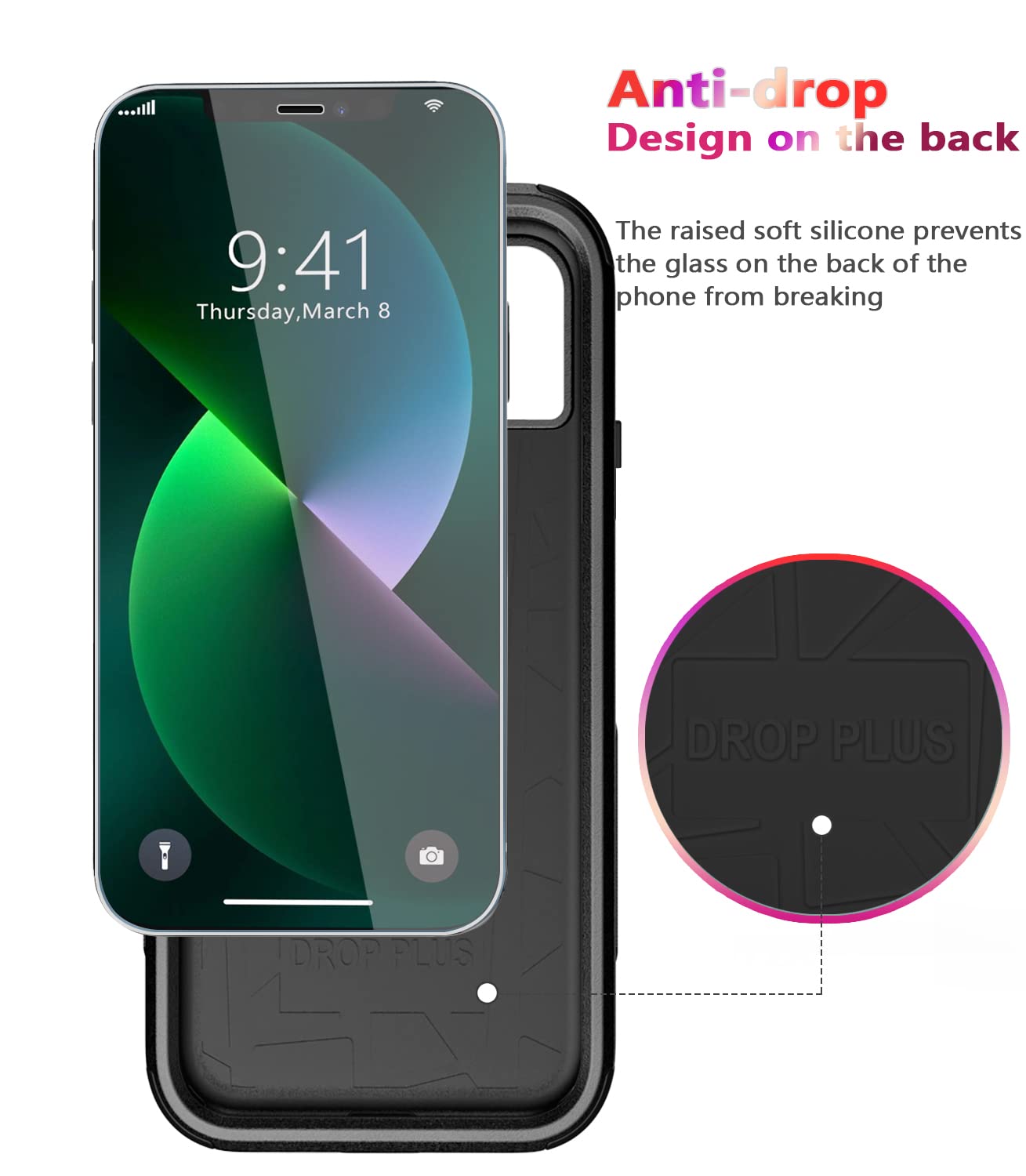 Diverbox For Iphone 13 Case [Shockproof] [Dropproof] [Tempered Glass Screen Protector + Camera Lens Protector],Heavy Duty Protec