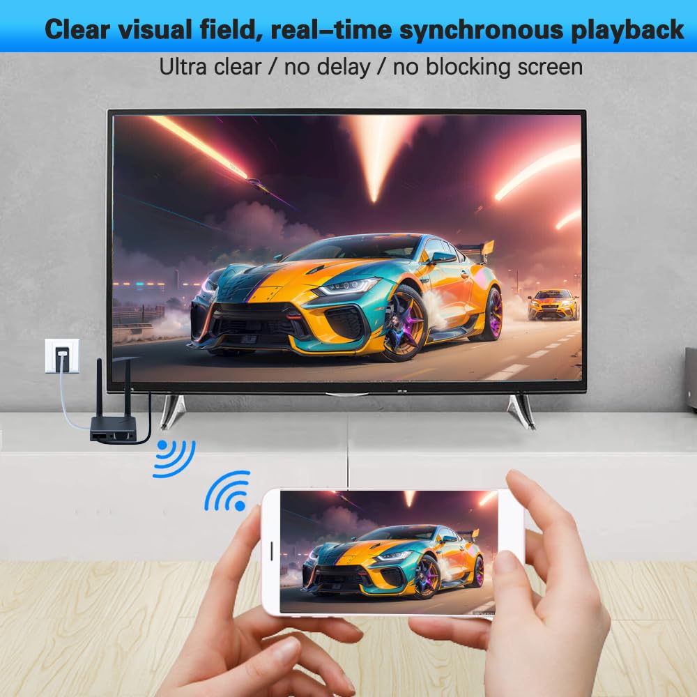 Wireless Hdmi Display Dongle Adapter, 4K Decoding 1080P Output, 2.4G/5G Hdmi Wireless Transmitter, Plug And Play, For Projecting