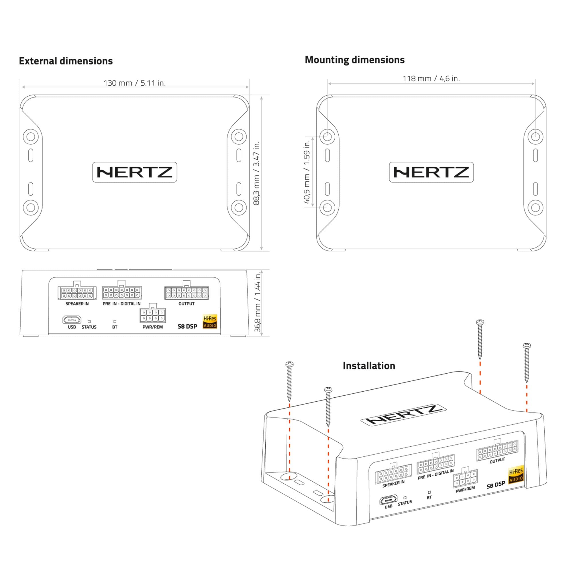 Hertz Spl Show S8 Dsp Compact Digital Interface Processor 6 In + Digital In & 8 Outputs