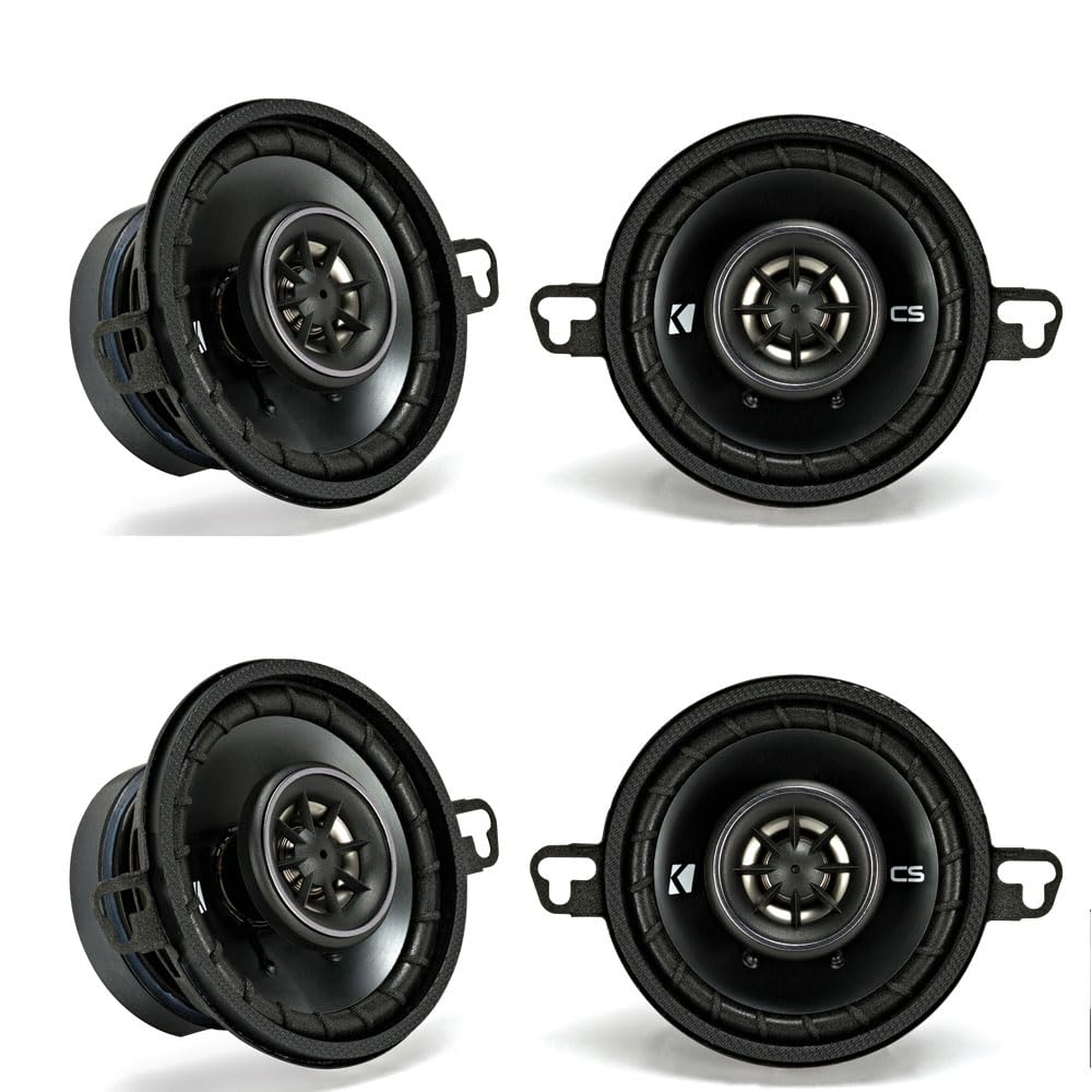 KICKER CSC35 3.5-Inch (89mm) Coaxial Speakers, 4-Ohm Bundle