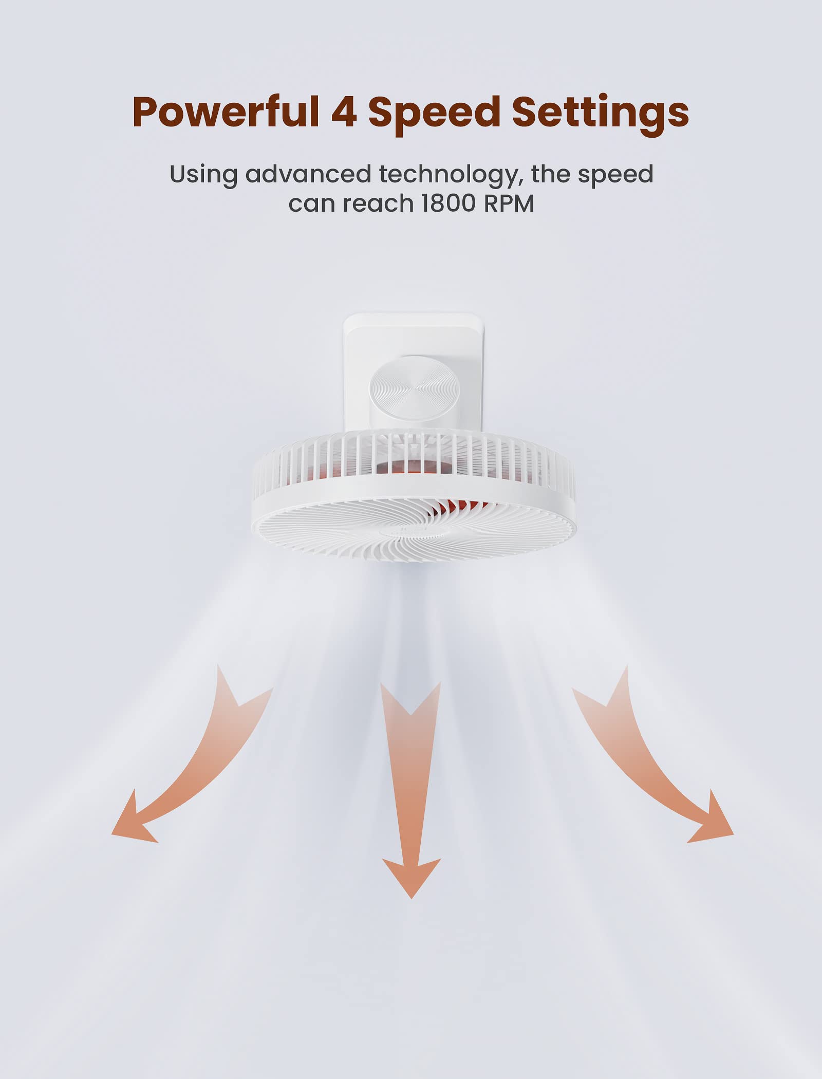 8.5-Inch Quiet Wall-Mounted Oscillation Fan With Remote & Timer, 4-Speed Adjustable For Small Bathrooms, Indoor Bedroom Cooling