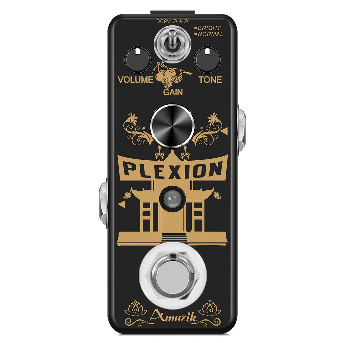 Amuzik Plexion Distortion Pedal For Guitar & Bass With Bright And Normal Mode True Bypass