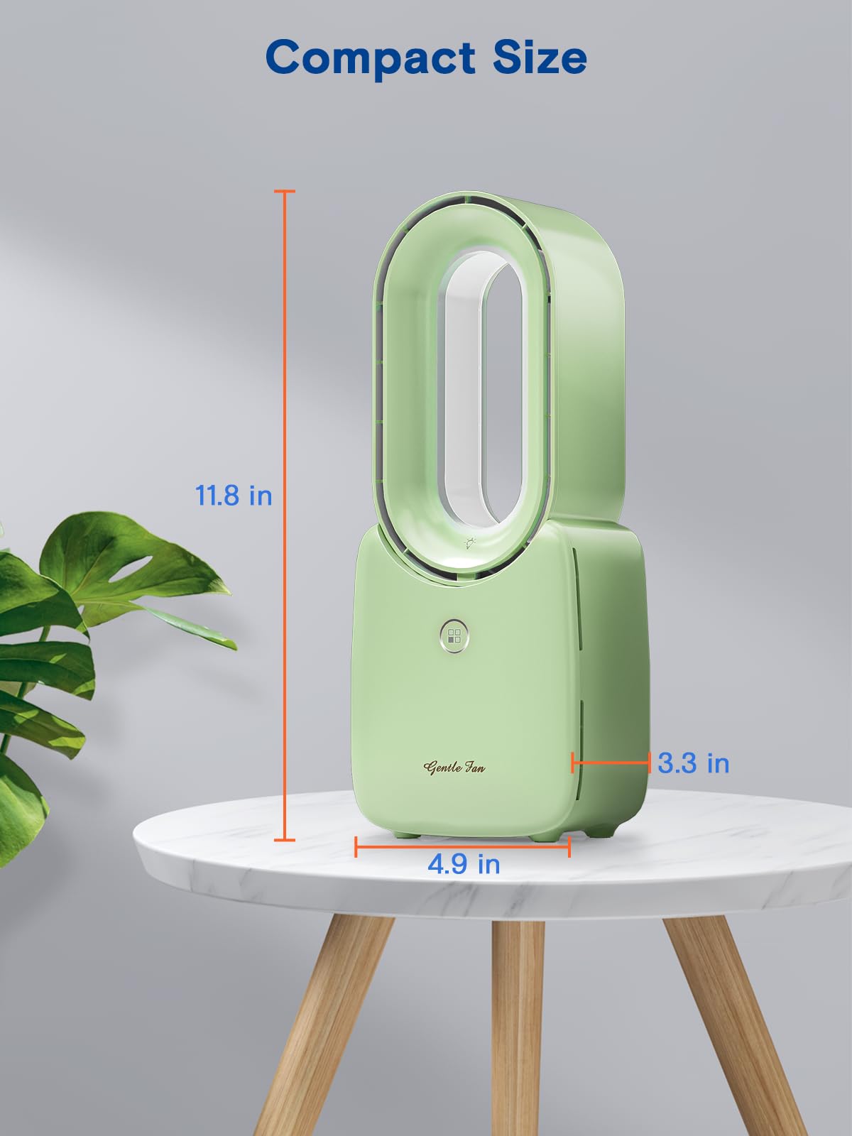 Let'Me Desk Fan, 11.8 Inch Portable Bladeless Fan Small Personal Cooling Fan With 5 Colors Touch Control Led Light, Quiet Usb Ta