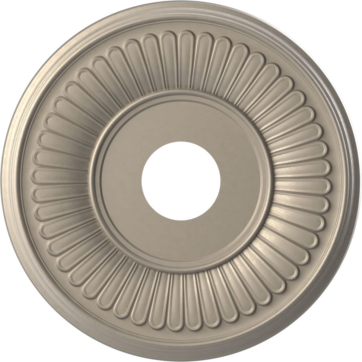 Ekena Millwork CMP16BECSV Berkshire Thermoformed PVC Ceiling Medallion (Fits Canopies up to 7), 16OD x 3 1/2ID x 1P, Metallic Si