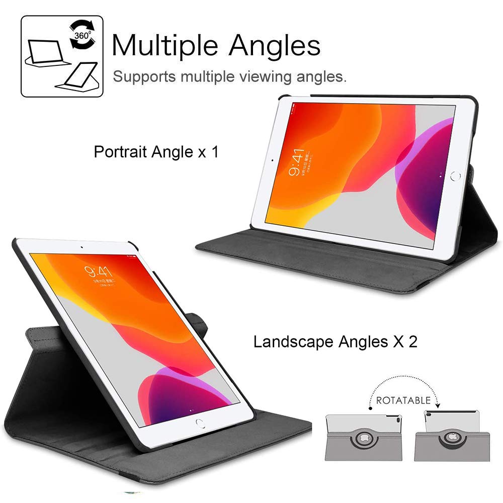 New Case For Ipad 9.7 Inch 2018 2017/ Ipad Air 2 Case   360 Degree Rotating Stand Protective Cover Smart Case With Auto Sleep/Wa