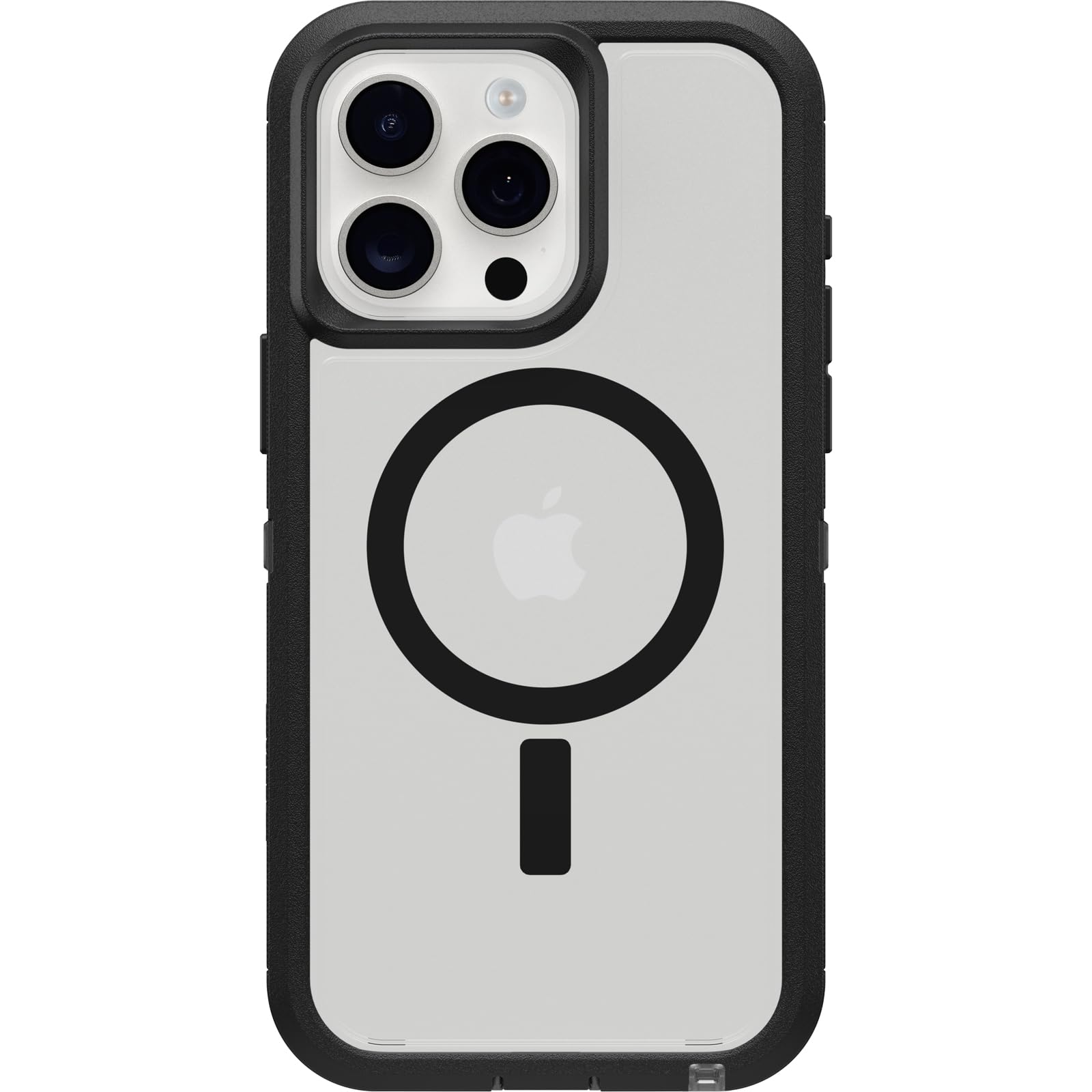 Otterbox Iphone 15 Pro Max (Only) Defender Series Xt Clear Case   Dark Side (Black/Clear), Screenless, Rugged, Snaps To Magsafe,