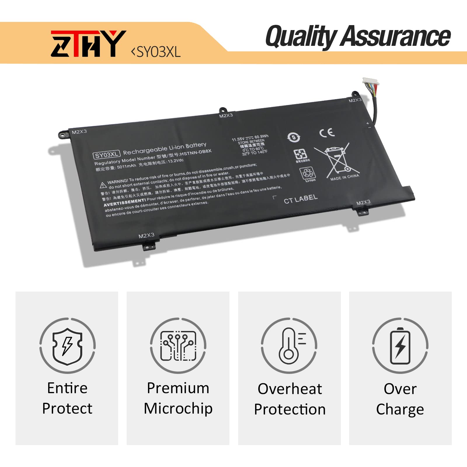Zthy Sy03Xl Laptop Battery Replacement For Hp Chromebook X360 14 G1 14 Da 14 Da0011Dx 14 Da0021Nr 14 Da0500Nd Chromebook 15 De 1