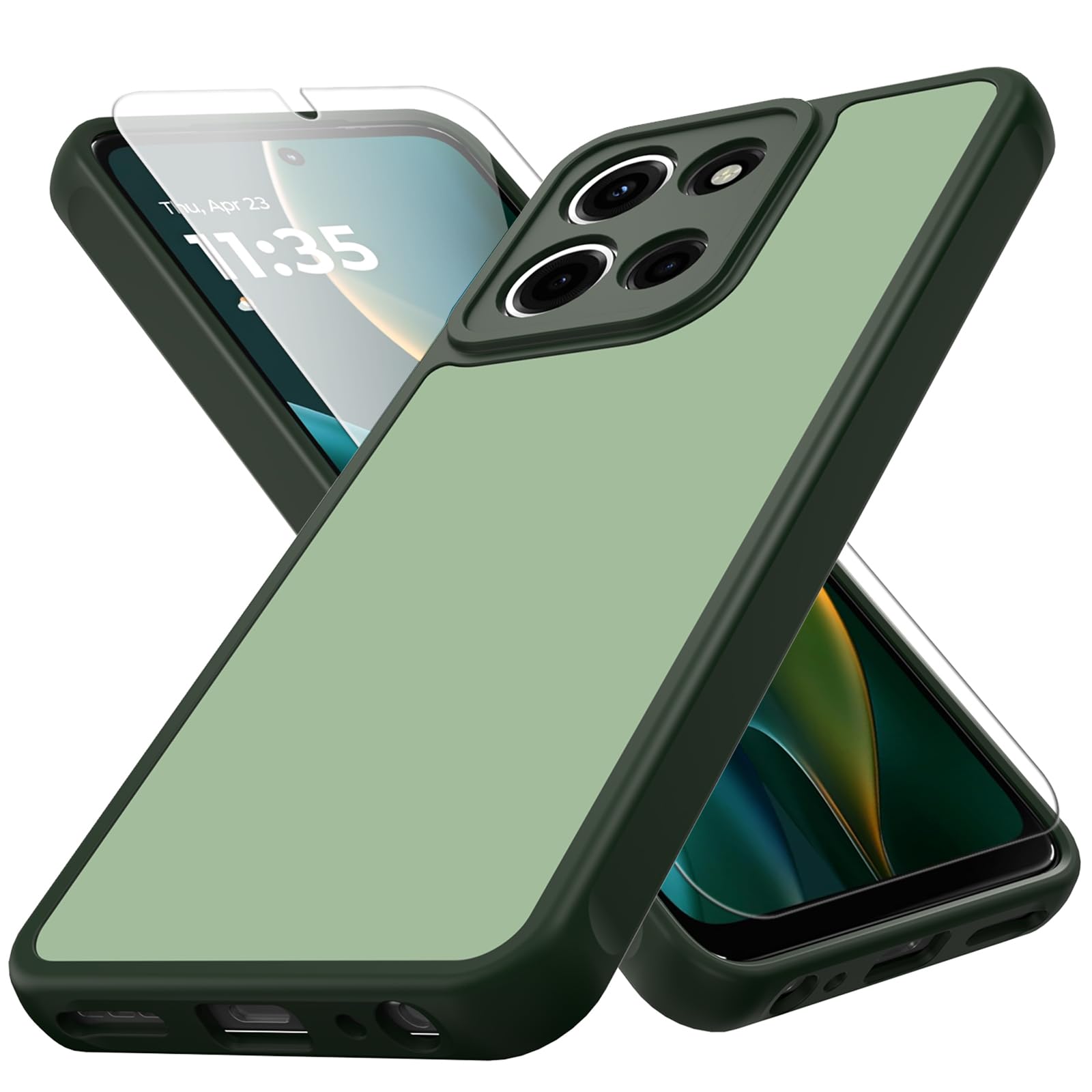 Zinto for Motorola Moto G 2026 Case, Matte Dual-Tone Non-Slip Anti-Fingerprint Slim Design with Screen Protector Hybrid Soft TPU