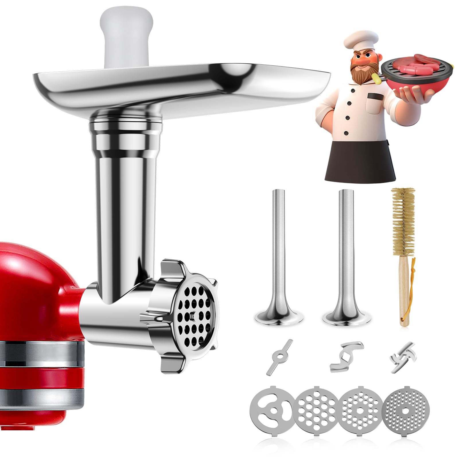 Metal Food Grinder Attachments For Kitchenaid Stand Mixers, Meat Grinder, Sausage Stuffer, Perfect Mixer Attachment For Kitchena