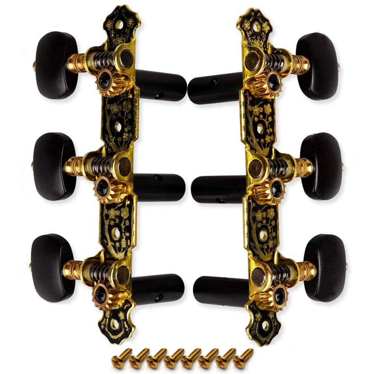 SAPHUE 110MM Guitar Tuners Machine Heads A set of 1R1L Black Classical Guitar Tuning Keys String Pegs for Classical Guitar(Gear 