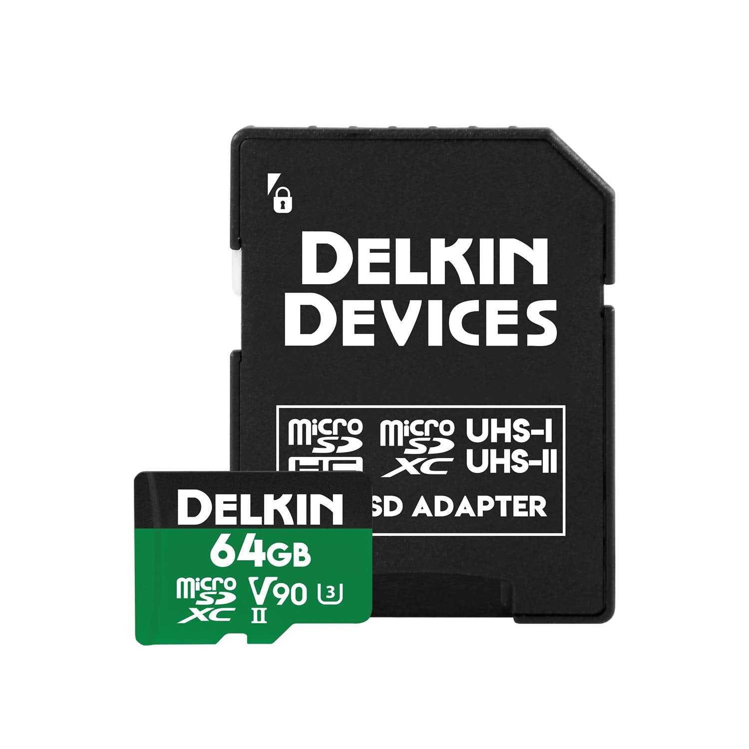 Delkin Devices 64Gb Power Micro Sd Card Uhs Ii (U3/V90)   300Mb/S Read, 250Mb/S Write, 8K, 4K, 3D, Hdr, 360 Recording | Micro Sd
