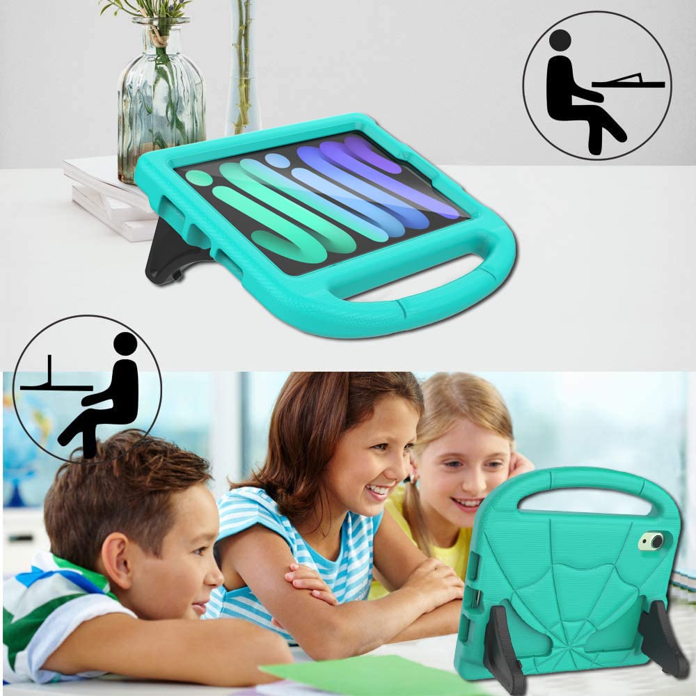 Ipad Mini 6 Case For Kids 2021 (6Th Generation), Lainergie Lightweight Shockproof Kid Proof Cover Built In Screen Protector With