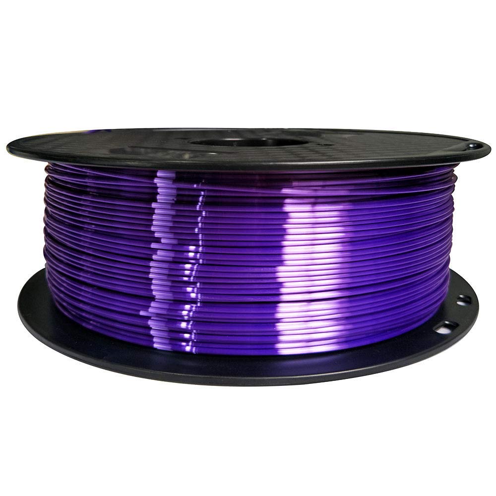 Silk Purple Pla 1.75Mm 3D Printer Filament 1Kg (2.2 Lbs) Silky Shiny Purple 3D Printing Material Metallic Dark Violet Purple Col