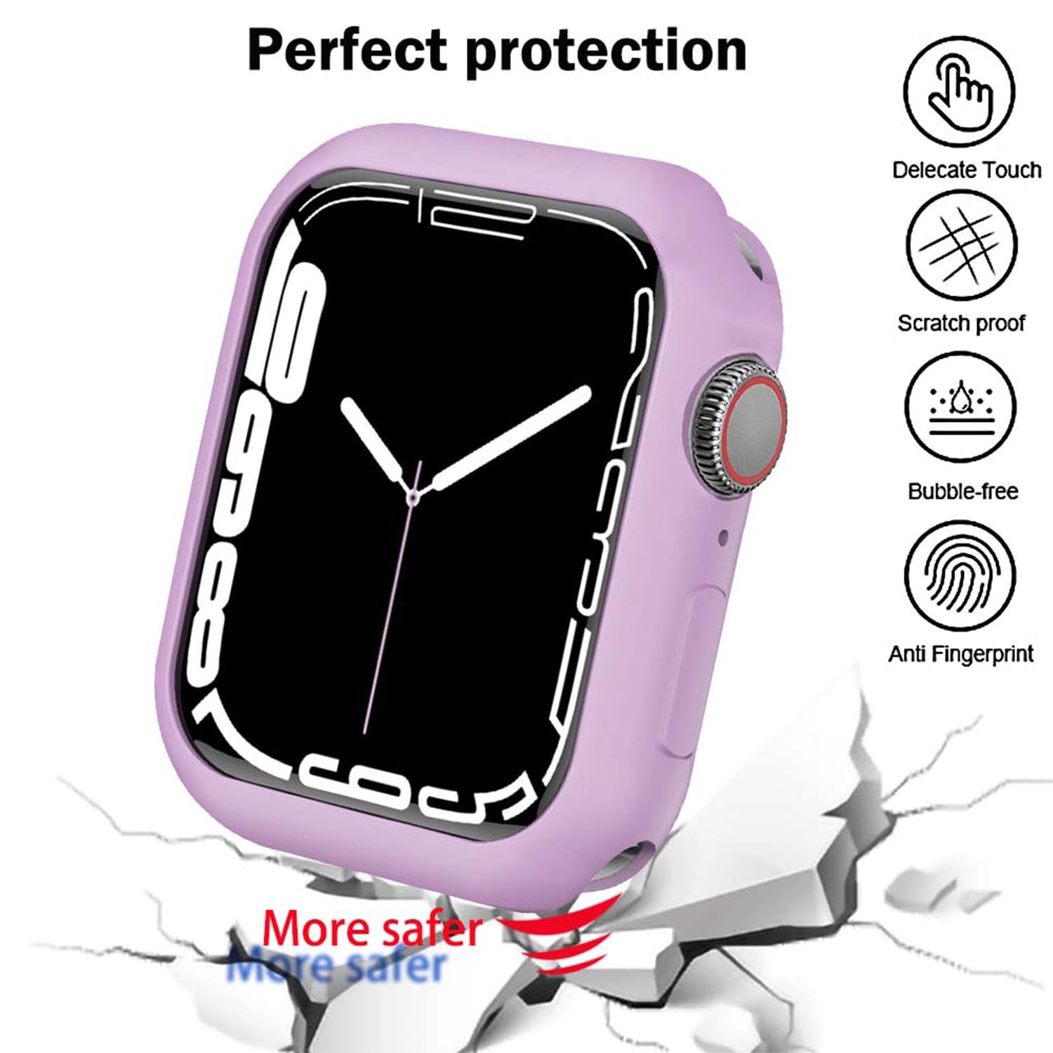 Botomall Compatible With Apple Watch Bumper Case 45Mm Series 9 Series 8 Series 7 Soft Flexible Tpu Thin Lightweight Protective C