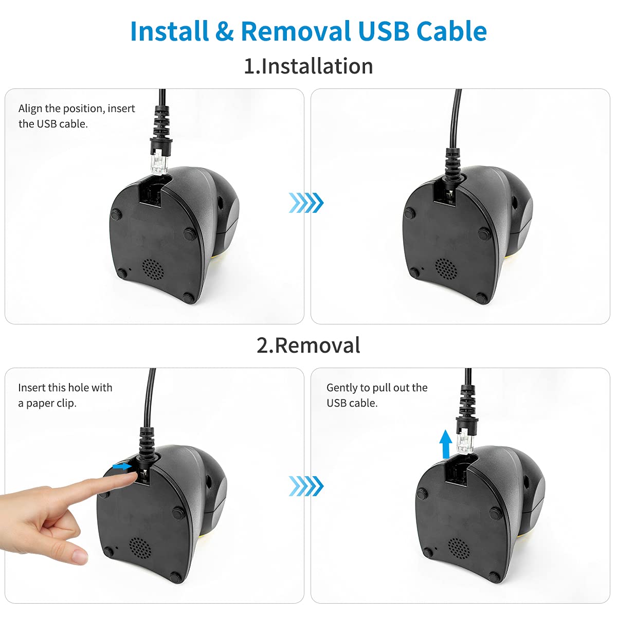 Netum 1D 2D Desktop Barcode Scanner Omnidirectional Hands Free Barcode Reader Capture Barcodes From Screen, Automatic Image Sens