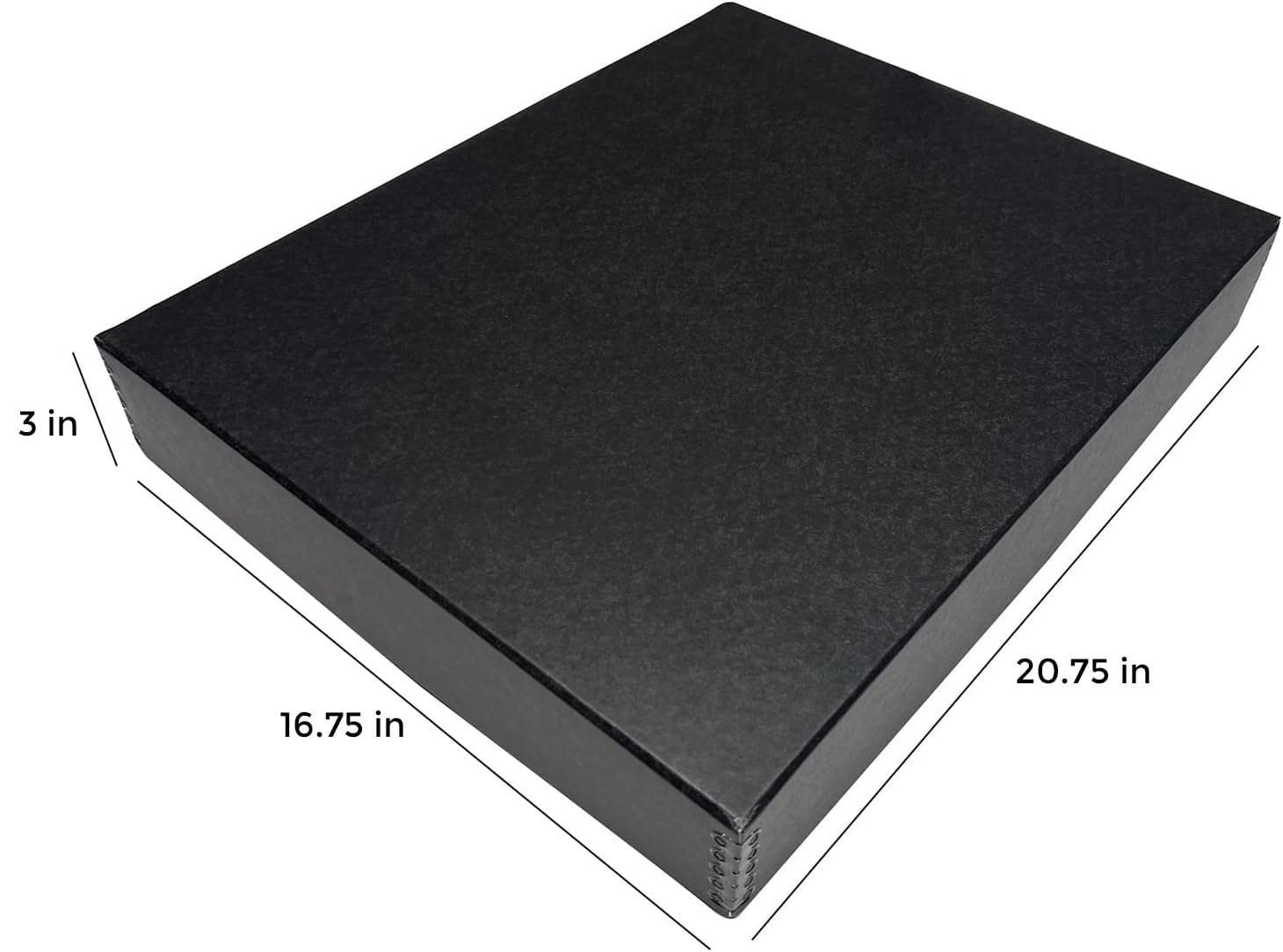 Lineco Museum Archival Storage Box, 16.75X20.75X3 In. Drop Front Design. Acid Free With Metal Edge. Organize Photos, Pictures, Prints, Documents, Crafts, Diy. Black, 2 Pack