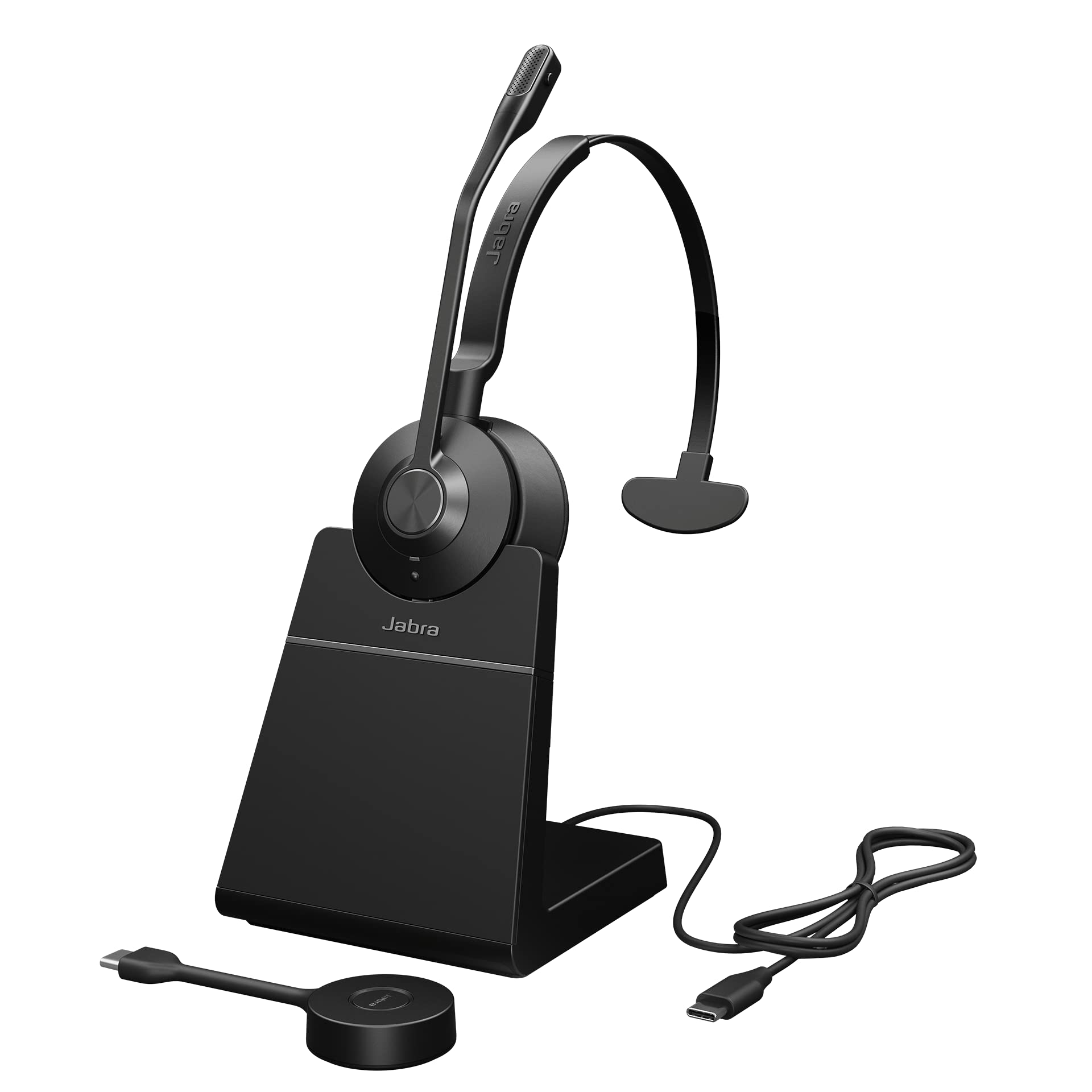 Jabra Engage 55 Mono Wireless Headset With Dect Adapter And Charging Stand   Noise Cancelling Mic, Extensive Range   Certified F
