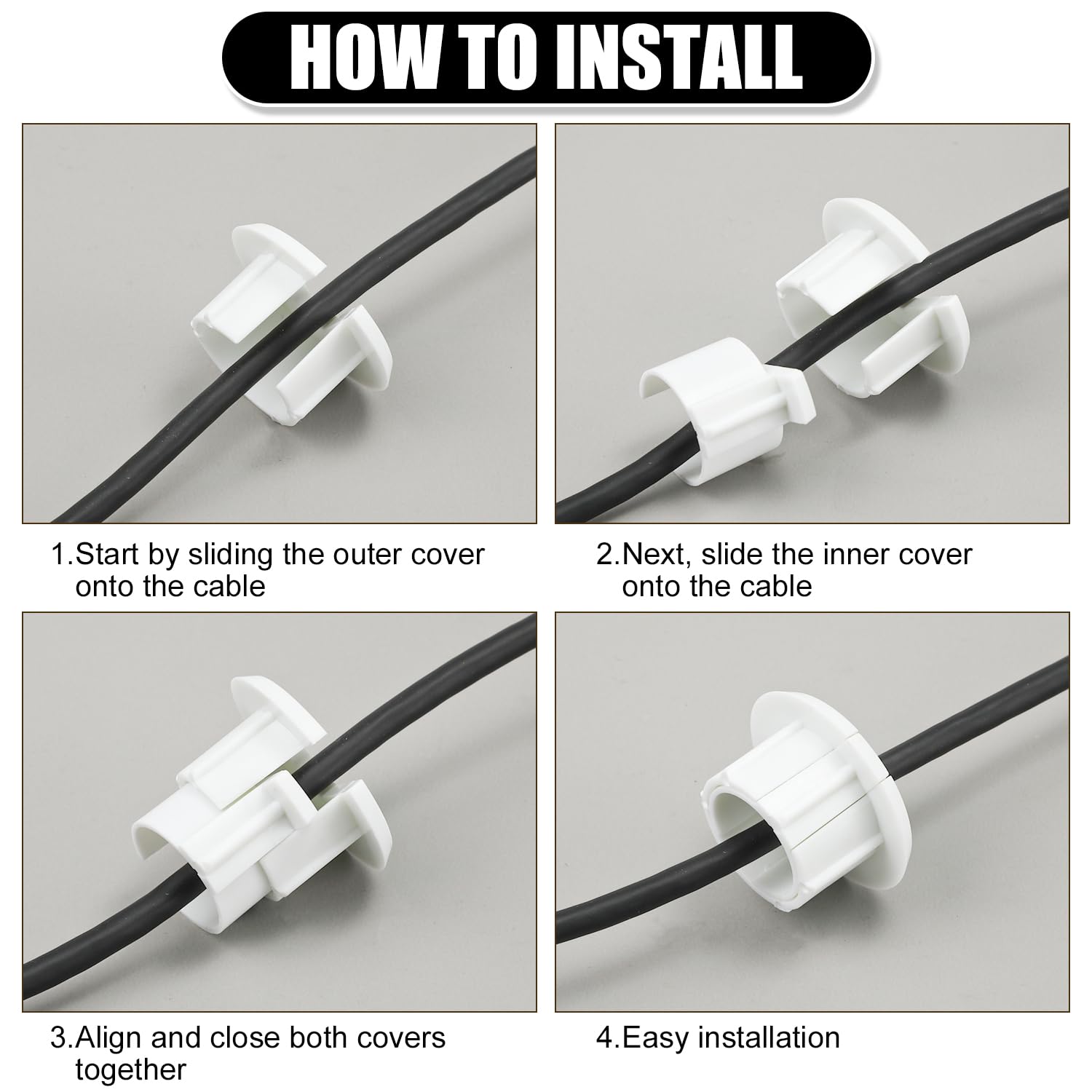 2Pcs 1 Inch Wall Cable Feed Through Bushings For Starlink Dishy, Cable Wall Pass Through For Wall Hole Feed Through Cable Bushin