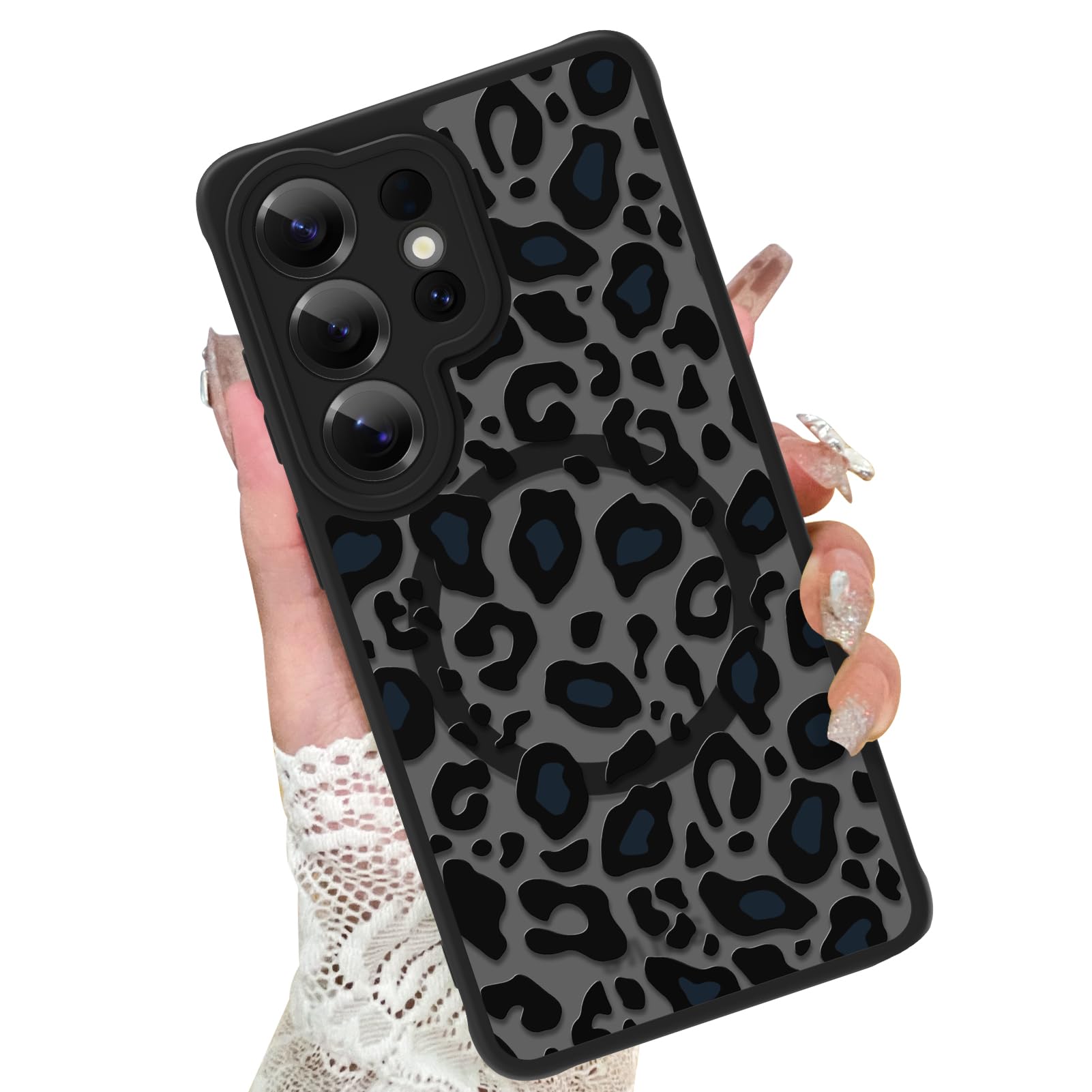 KANGHAR Case for Galaxy S26 Ultra Phone Case [Compatible with Magsafe] Leopard Printed Pattern Cute Cheetah Protective Magnetic 