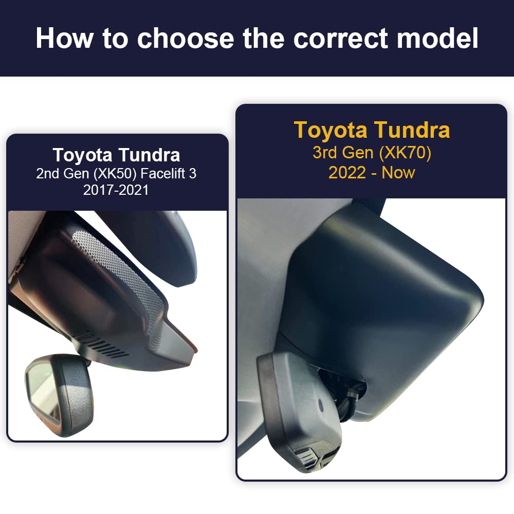 Fitcamx Front 4K+Rear 1080P Dash Cam For 2022 2024 Toyota Tundra & Sequoia 2023 2024 Limited Sr Sr5 Trd Pro Limited Platinum (Ge