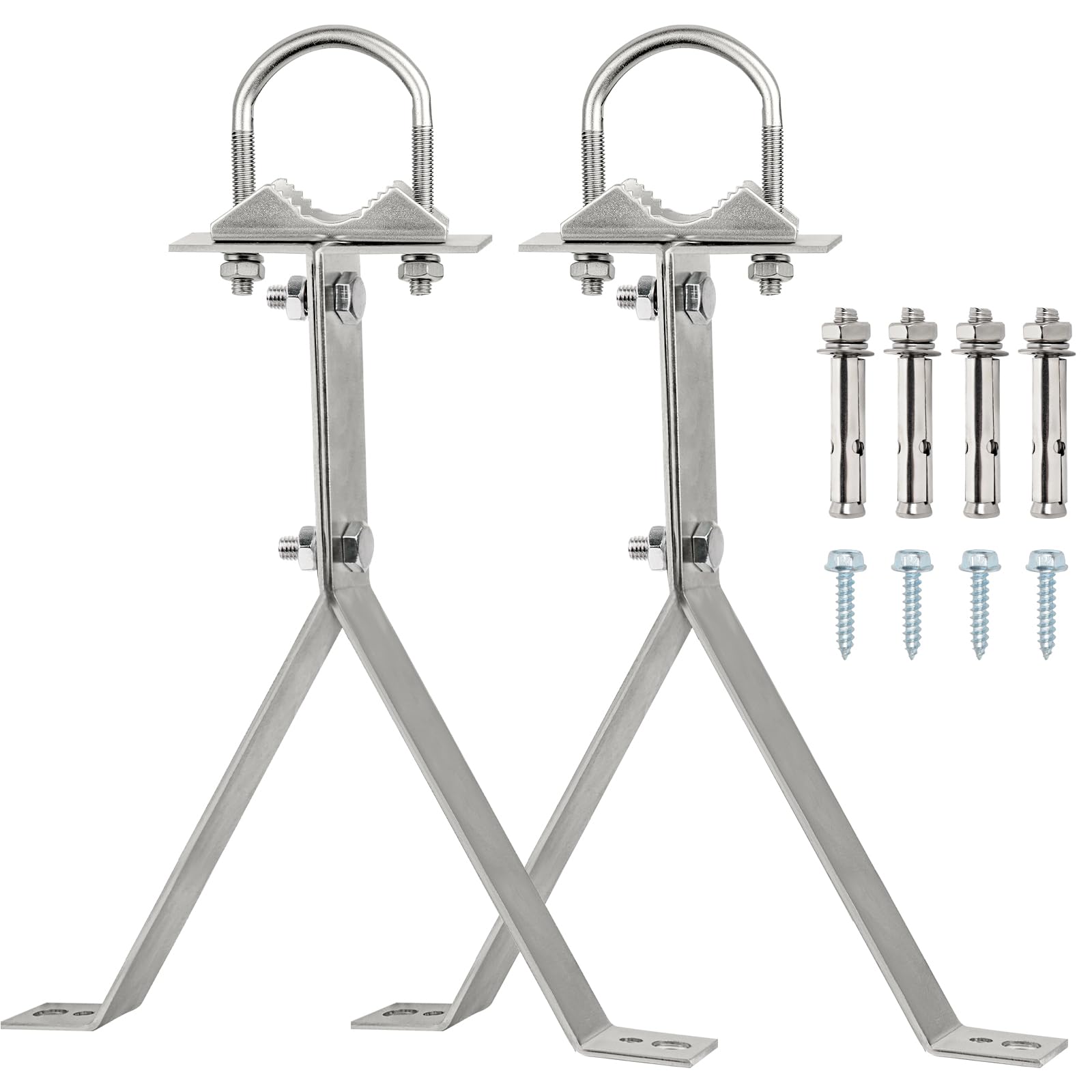 Xrds Rf Antenna Wall Mount 14 Inch Heavy Duty Stand Off Wall Mast Mount Windproof Antenna Mounting Bracket For Tv Antenna Mast (2 Leg + 2 Leg)