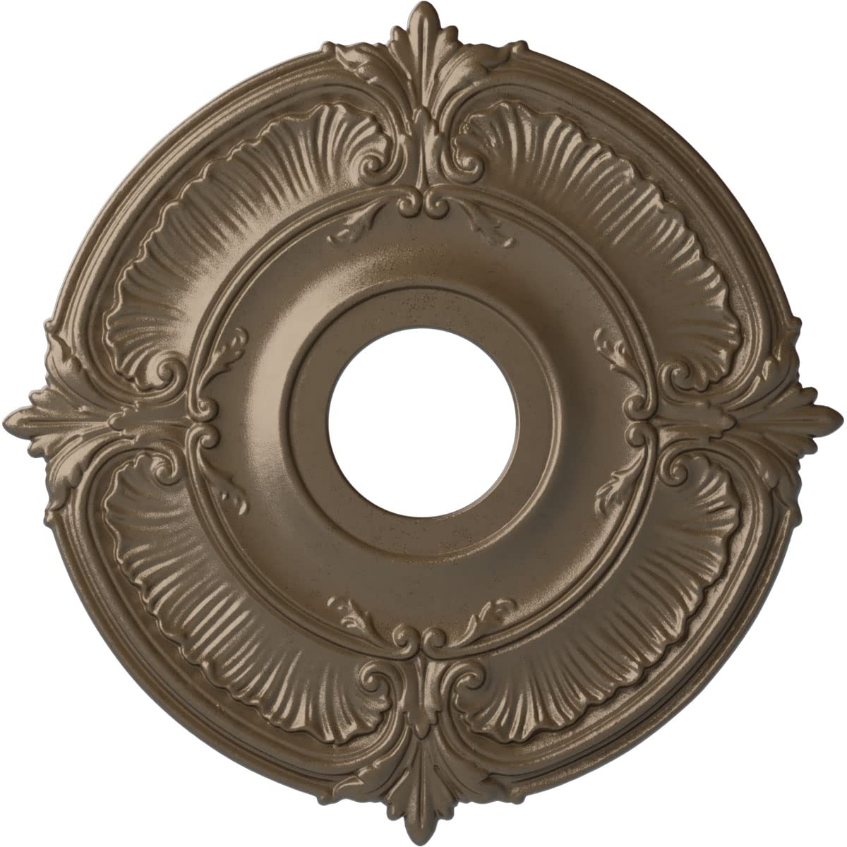 Ekena Millwork Cm18Atwss Attica Ceiling Medallion, 18''Od X 4''Id X 5/8''P (Fits Canopies Up To 5''), Hand Painted Warm Silver