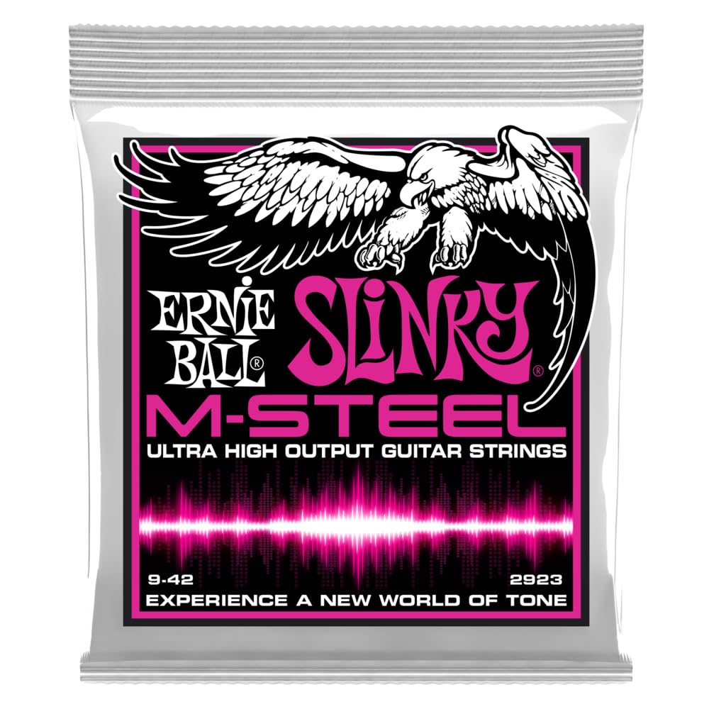 Ernie Ball Super Slinky M Steel Electric Guitar Strings, 9 42 Gauge (P02923)