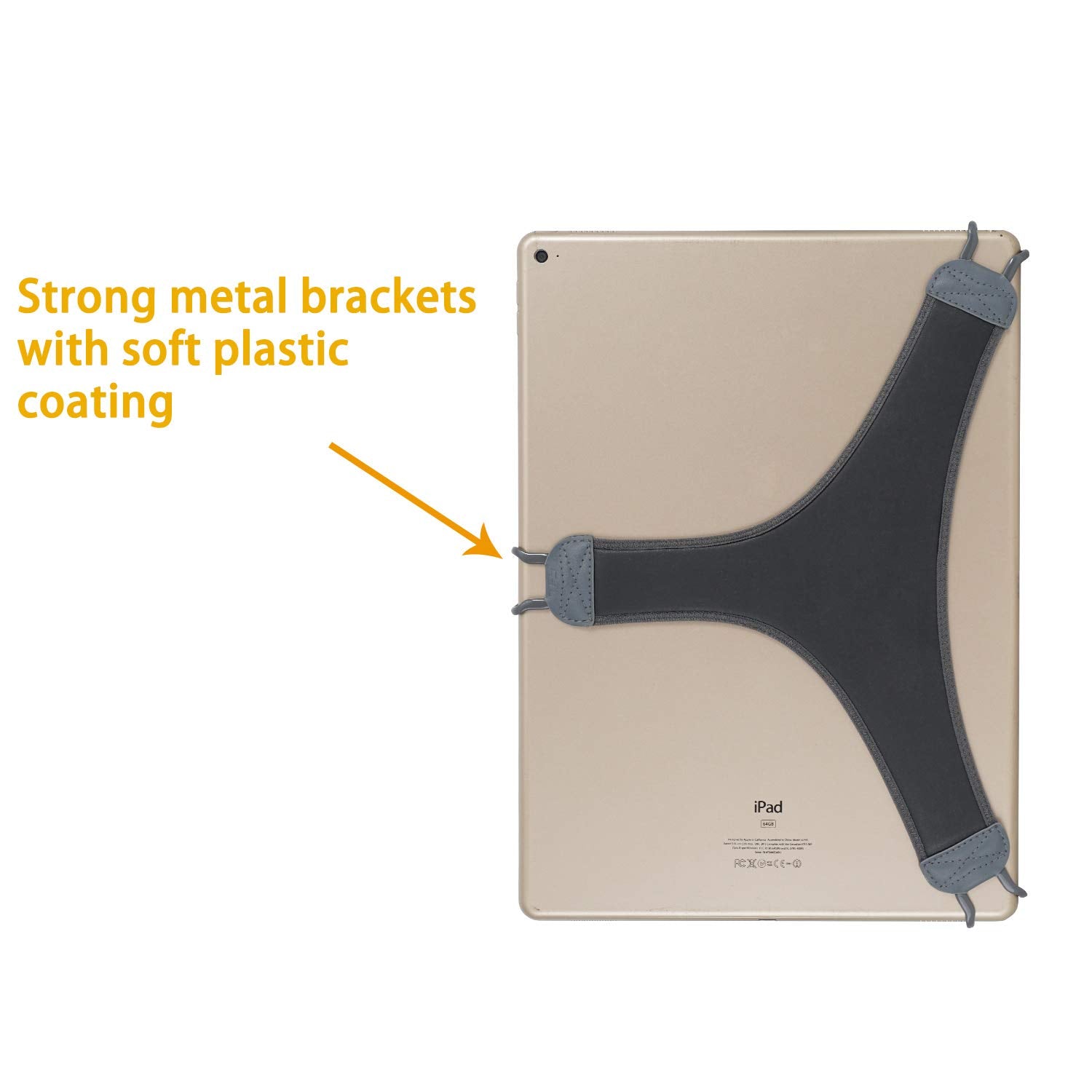 Tfy Hand Strap Holder Finger Grip With Soft Pu, Compatible With Ipad Pro 12.9 '' And More (Gray)