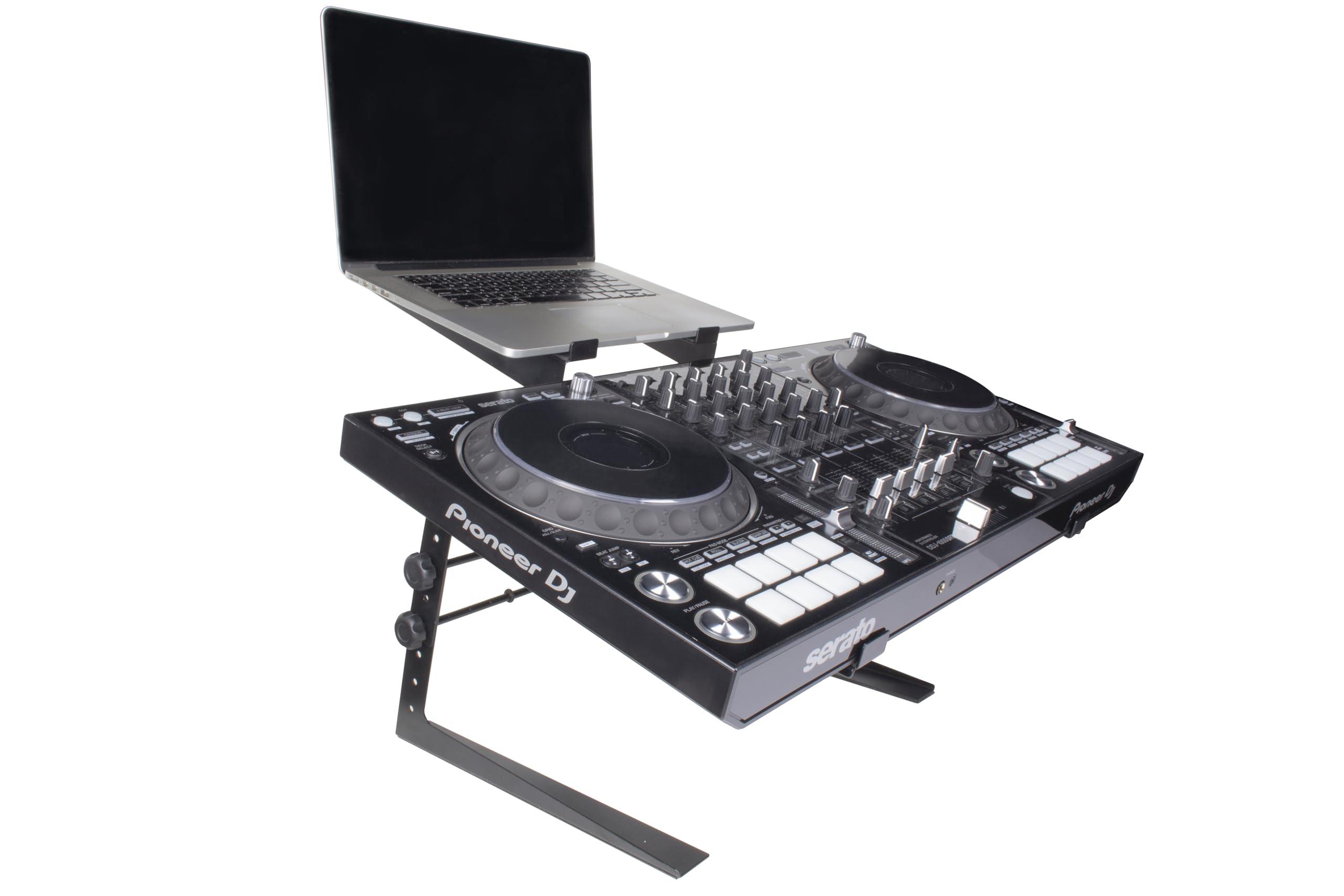 Headliner Covina Portable Dual DJ Controller Stand; Adjustable and Durable DJ Stand for Controller and Laptop; Perfect for your 