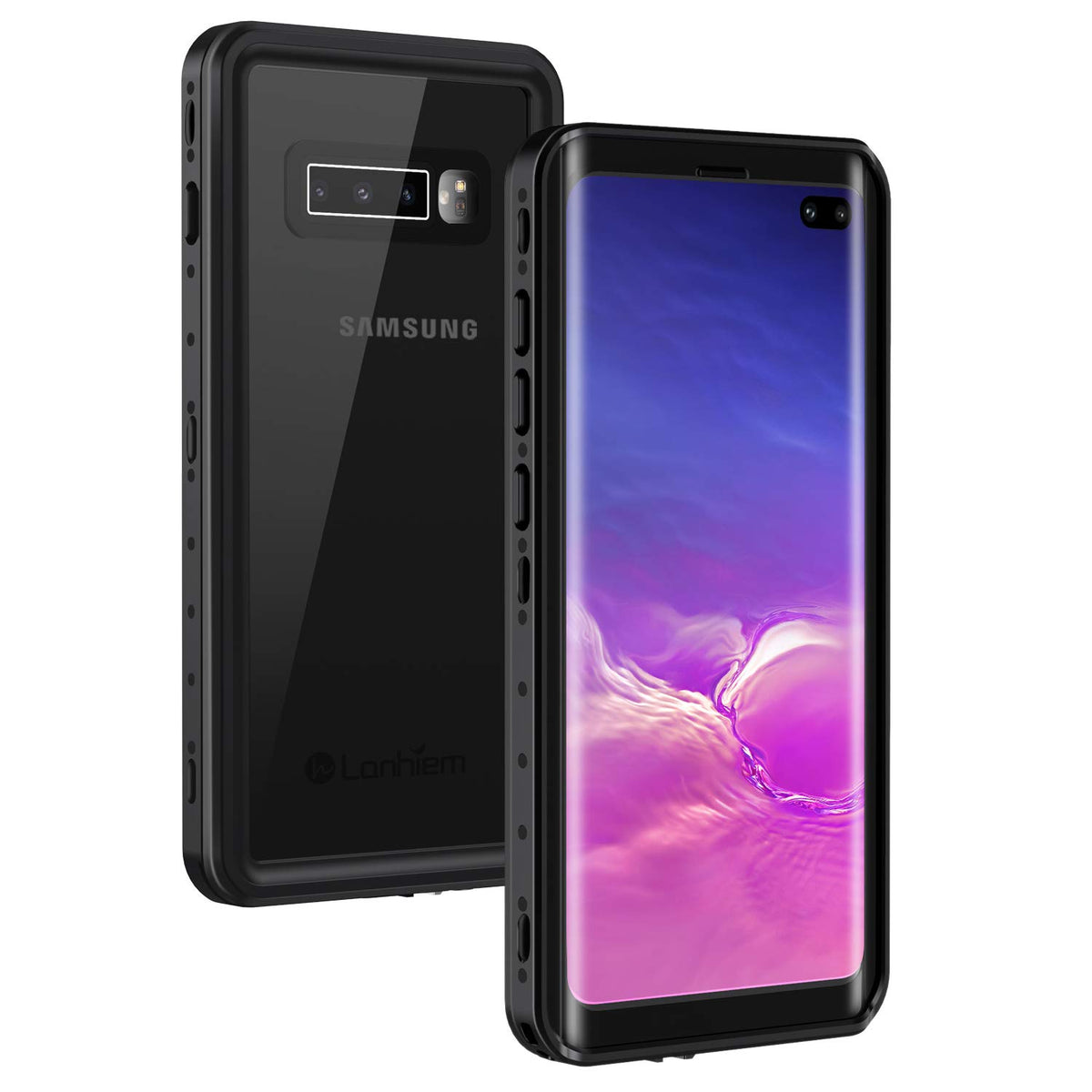 Lanhiem Samsung Galaxy S10+ Plus Case, Ip68 Waterproof Dustproof Case With Built In Screen Protector, Rugged Full Body Shockproo