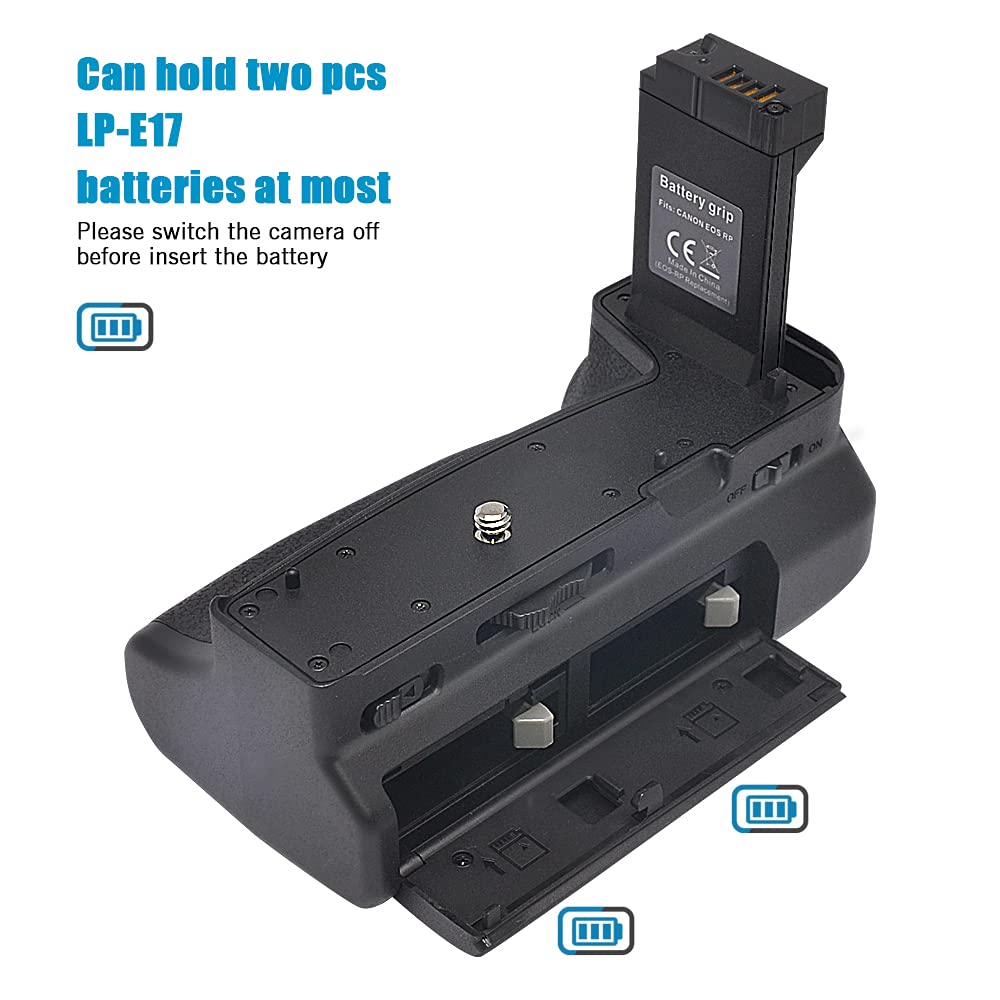 Mcoplus Eos Rp Vertical Battery Grip Fit Canon Eos Rp Cameras,Hold 1 Or 2 Lp E17 Battery(Battery Not Included)