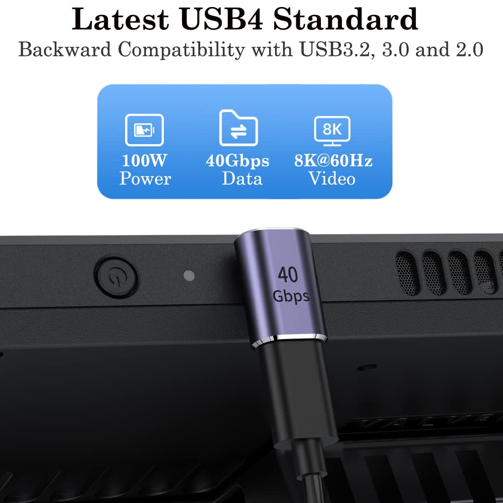 AuviPal 90 Degree Right Angle USB C Male to Female Adapter Up Down Extender 2 Pack Purple
