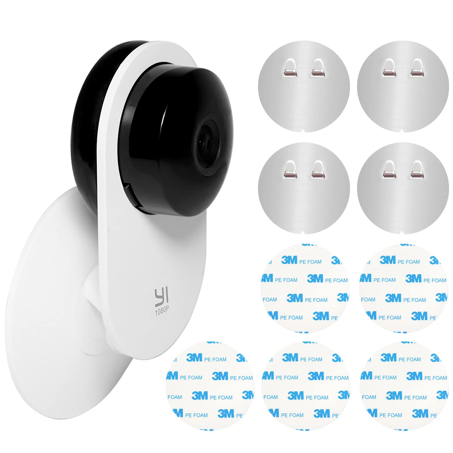 4 Pack Indoor Wall Mount For Yi Home Security Camera, No Punching, Extremely Simple Installation (Camera Is Not Included)